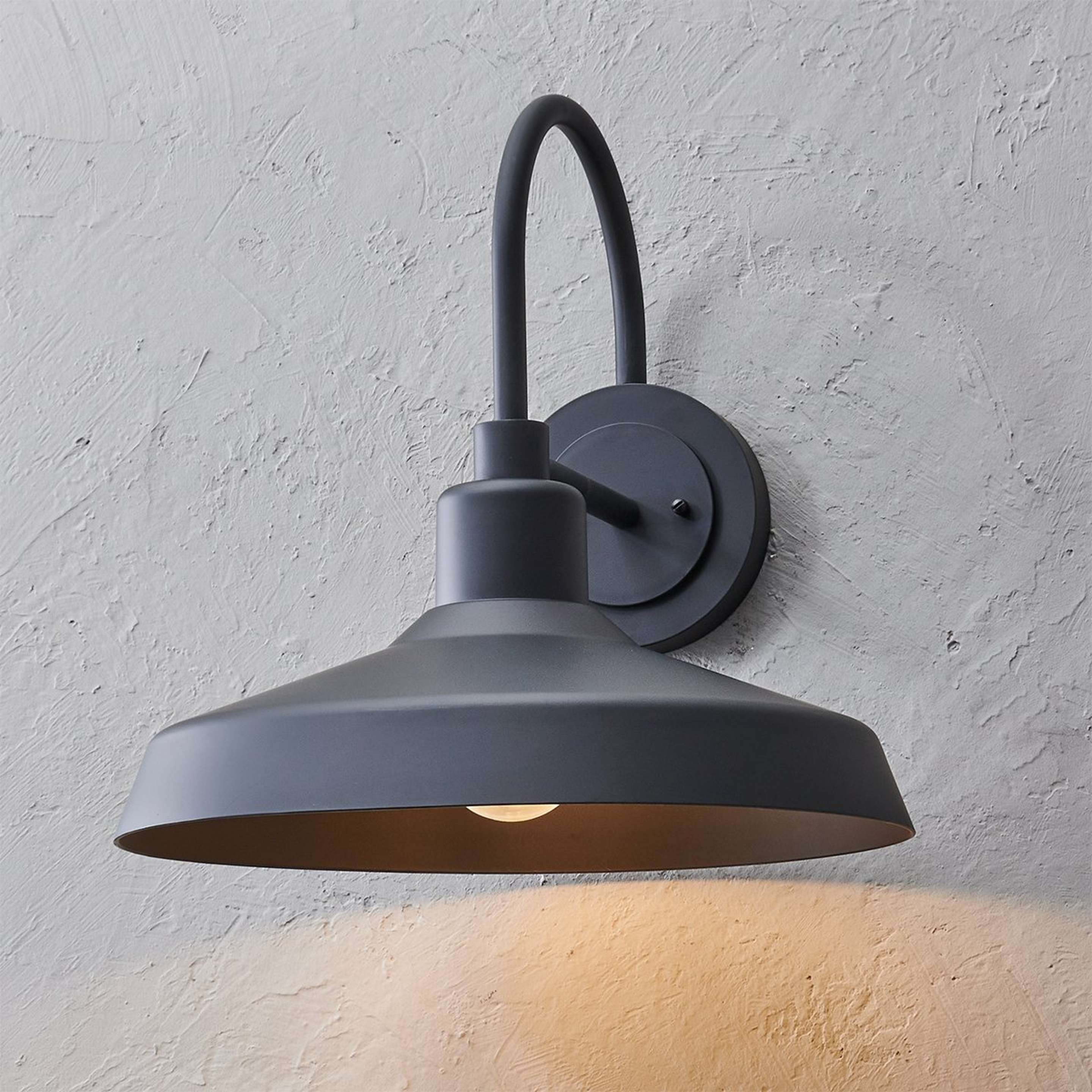 A Industry Arced Outdoor Sconce - Medium with Black color