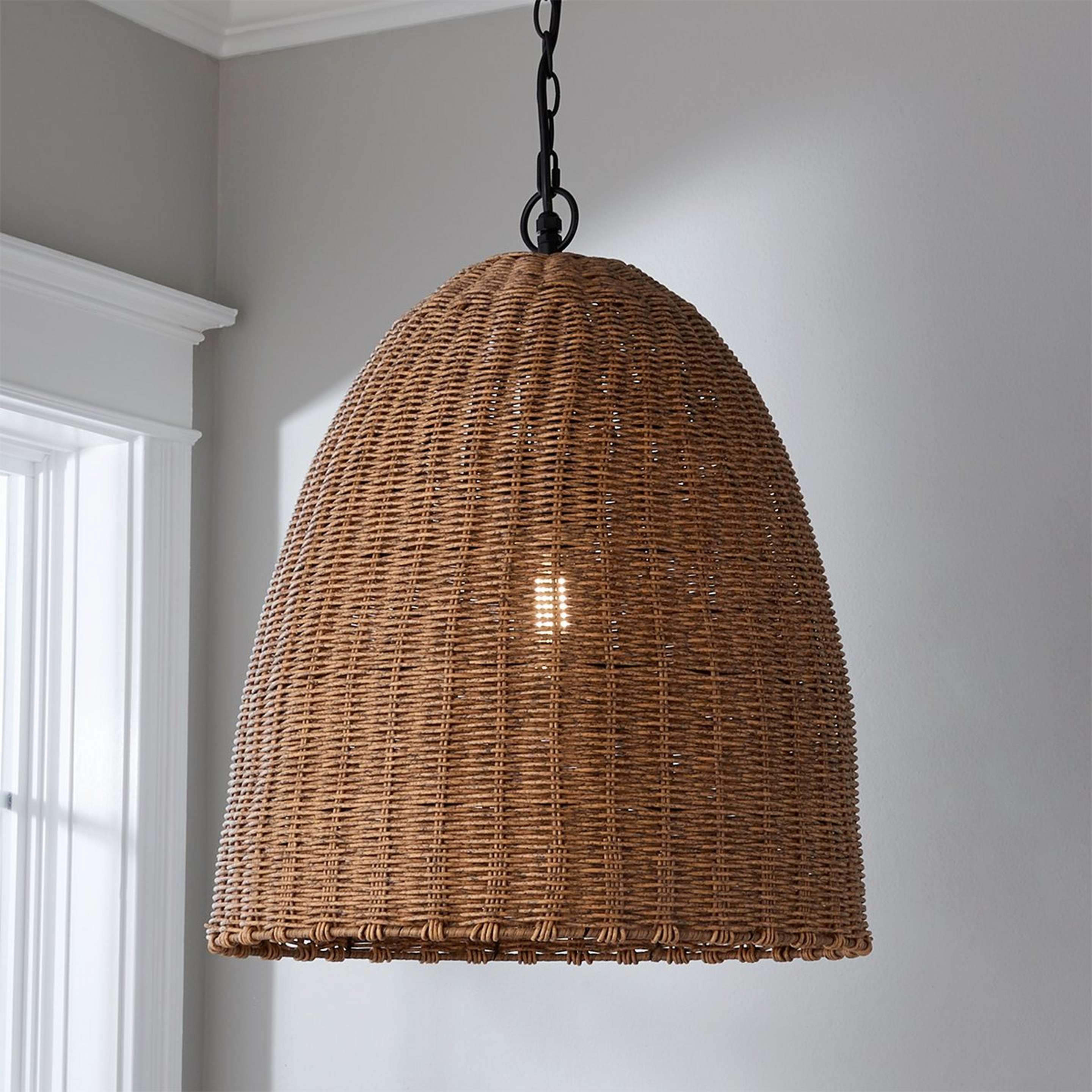 A Beach Bungalow Outdoor Pendant - Large with Natural / Black color