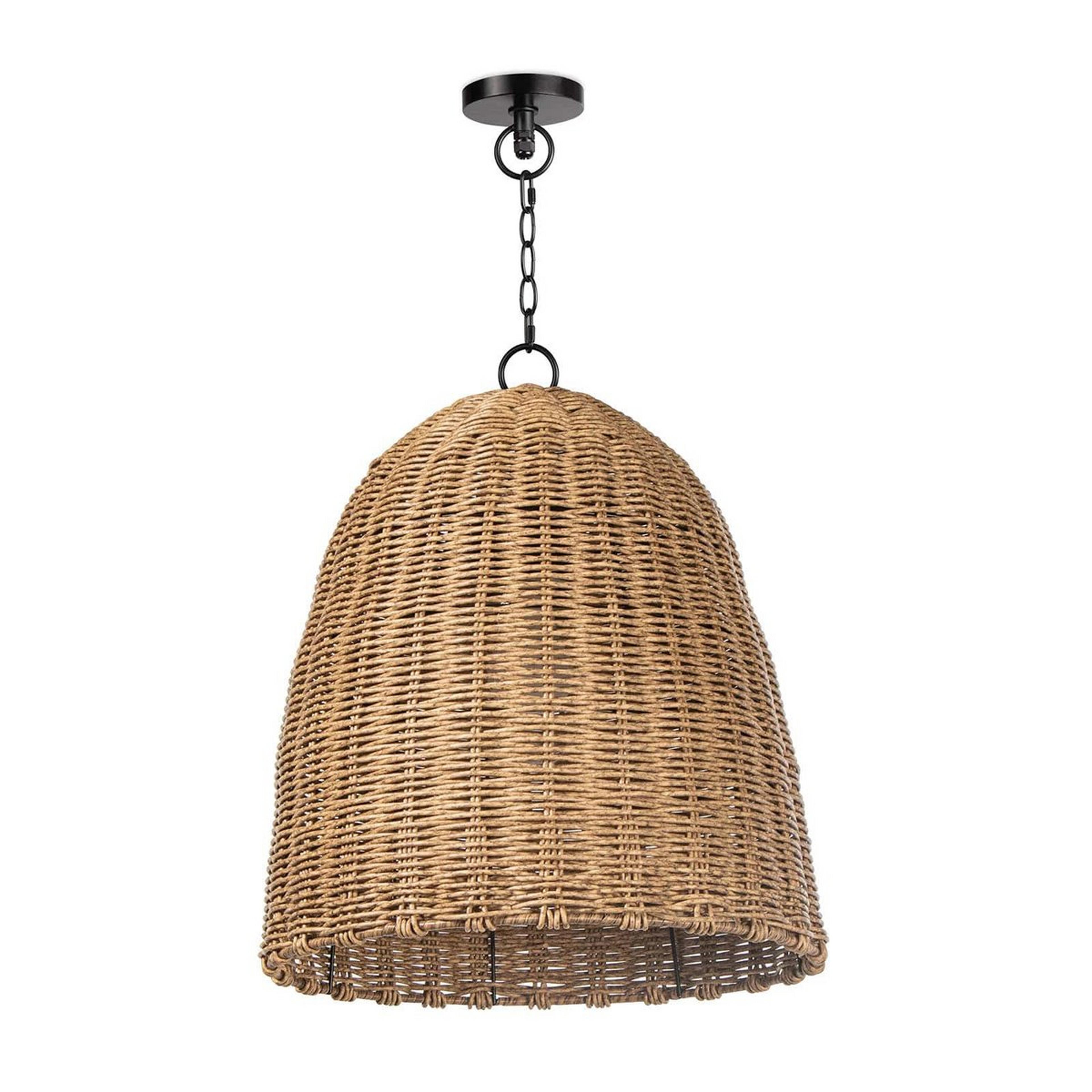 A Beach Bungalow Outdoor Pendant - Small with Natural / Black color