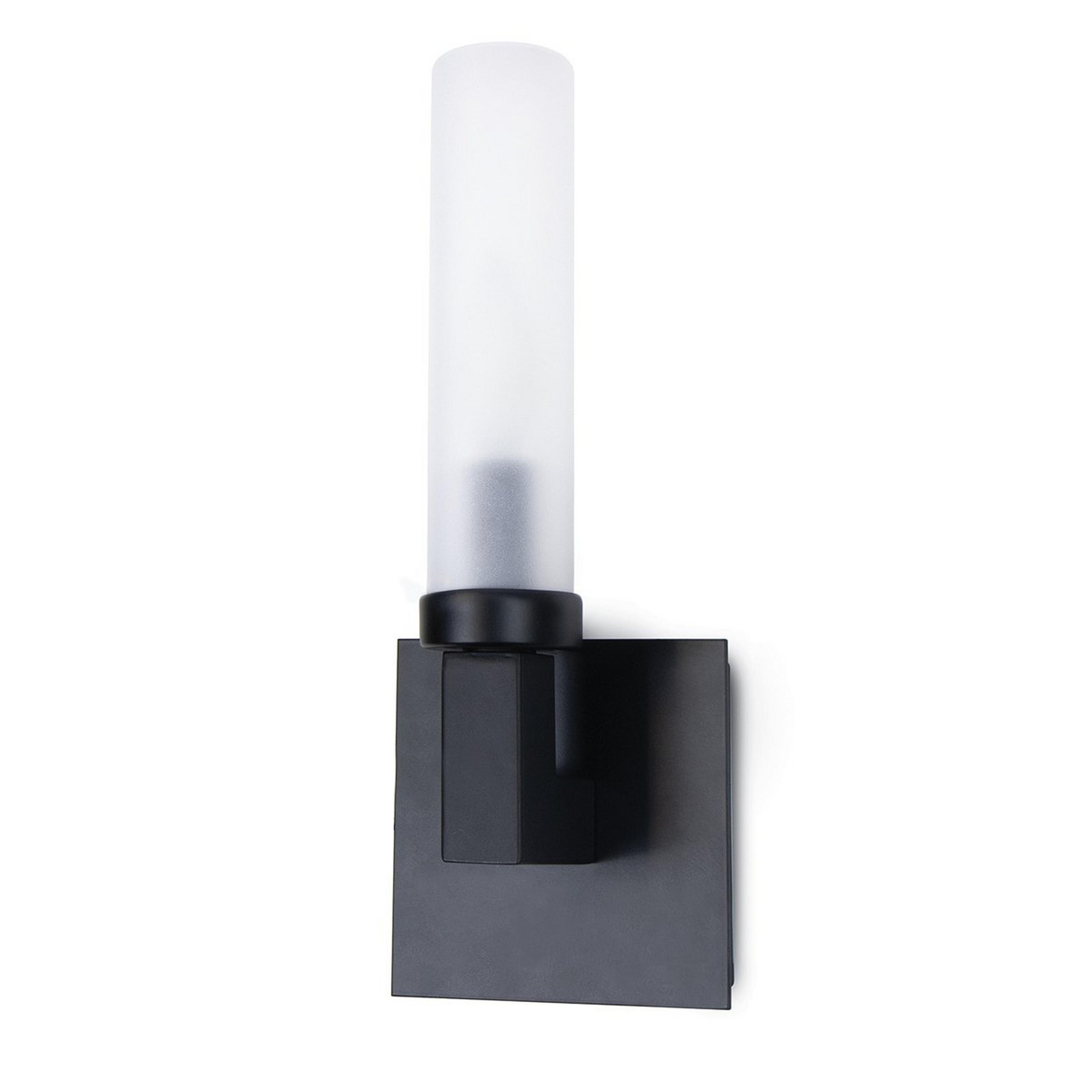 A Eva Outdoor Sconce - 1 Light with Black / Frosted Glass color