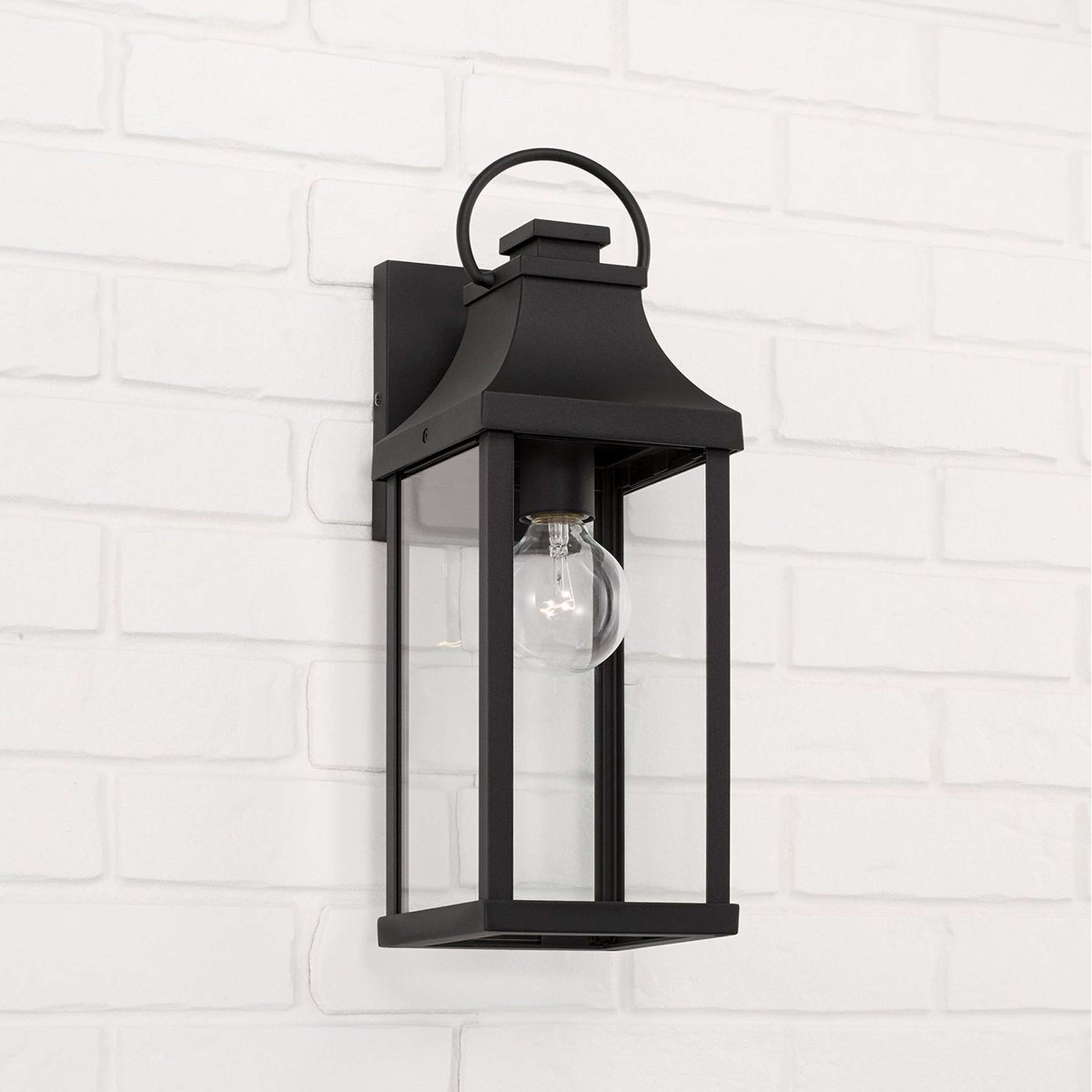 A Aire Libre Outdoor Sconce - 1 Light with Black / Clear Glass color