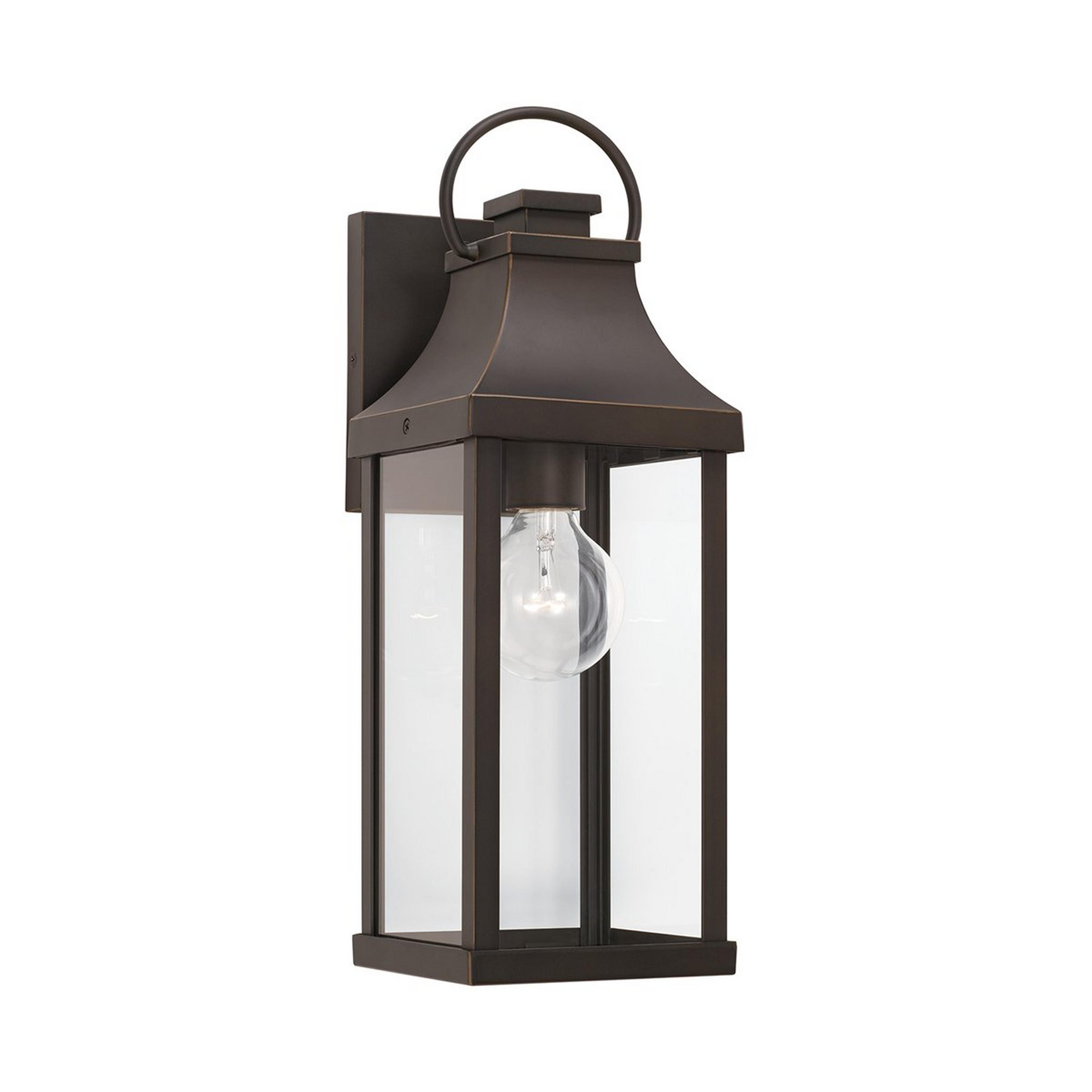 A Aire Libre Outdoor Sconce - 1 Light with Bronze / Clear Glass color