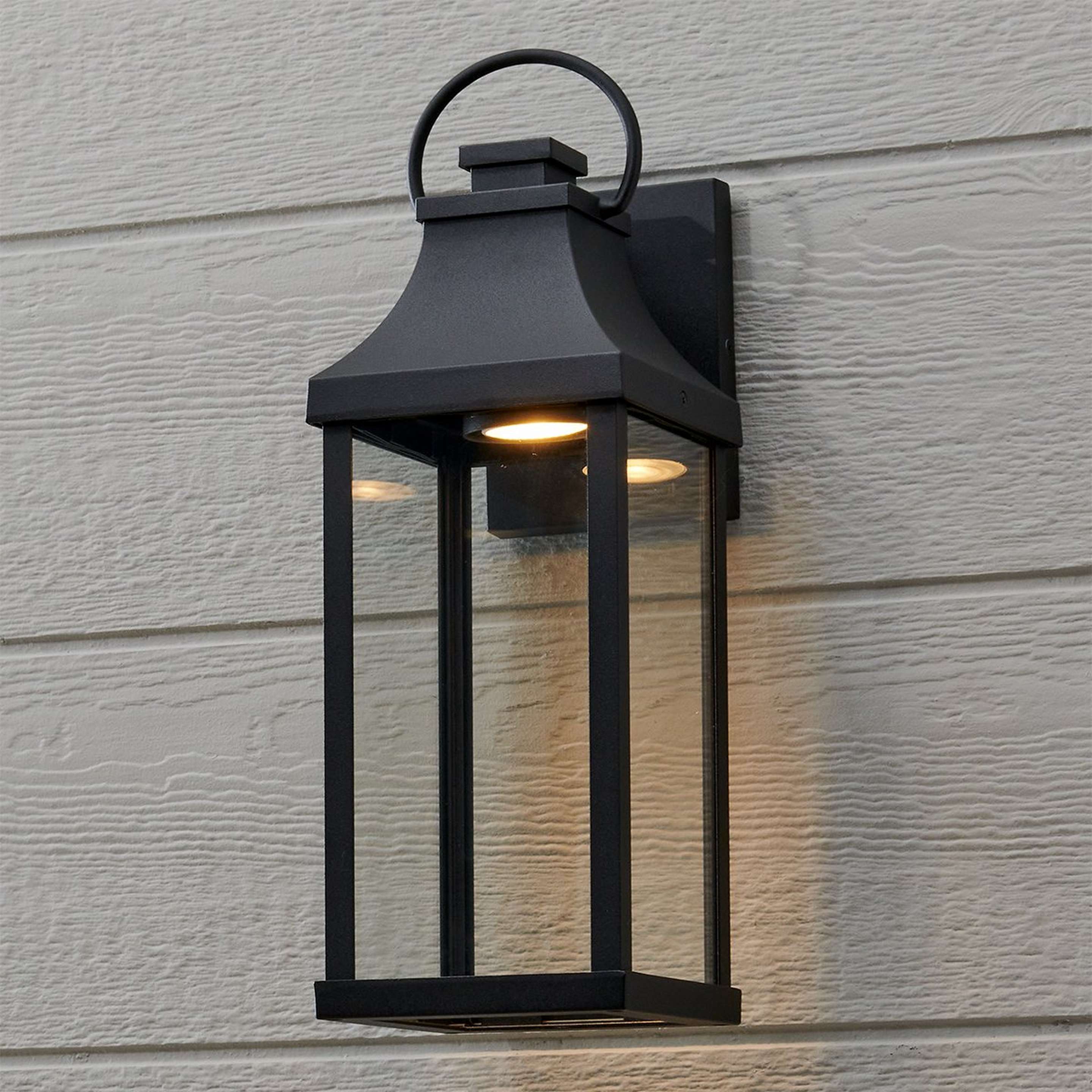 A Aire Libre LED Outdoor Sconce - Small with Black / Clear Glass color
