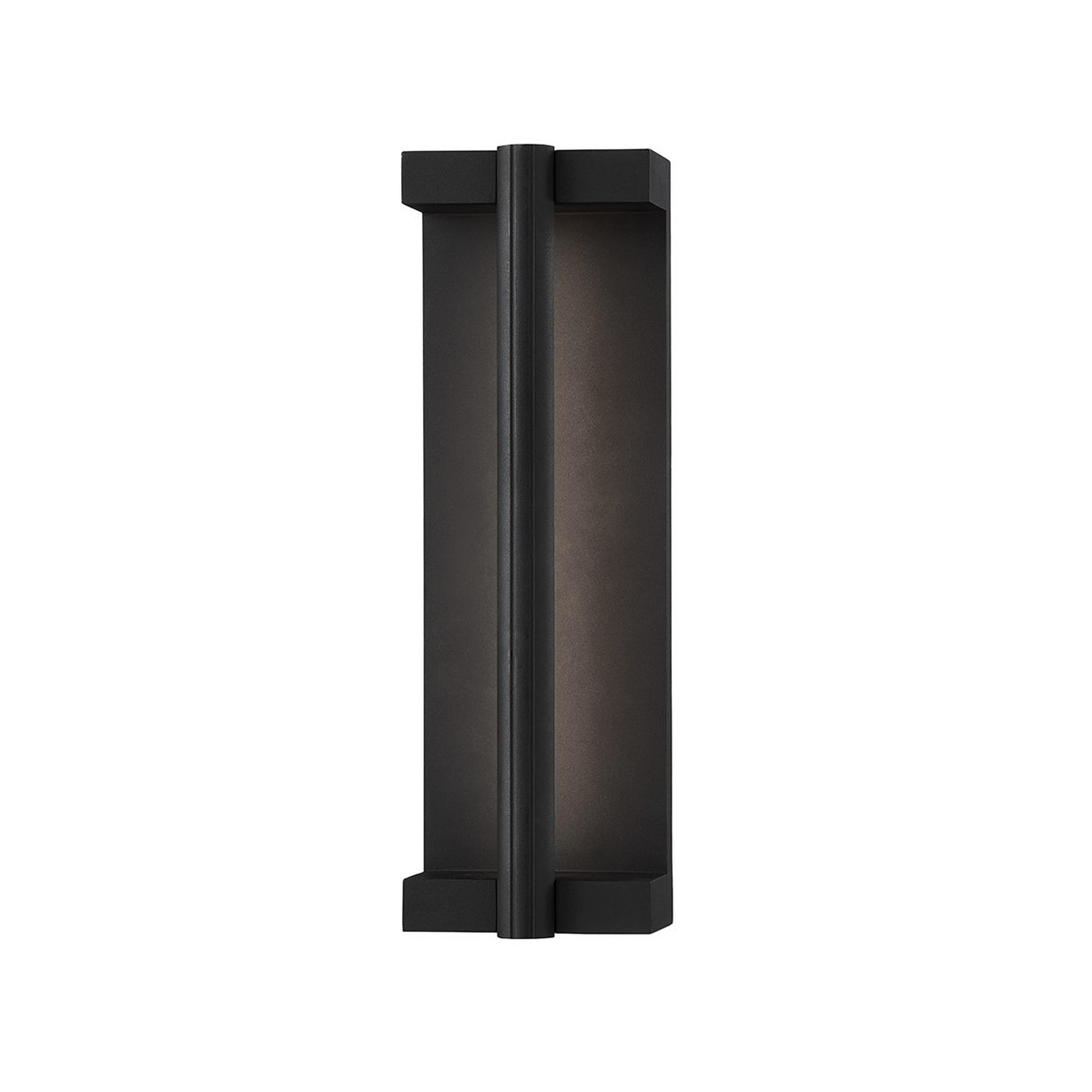 A Armellia LED Outdoor Sconce - Small with Textured Black / Clear Glass color
