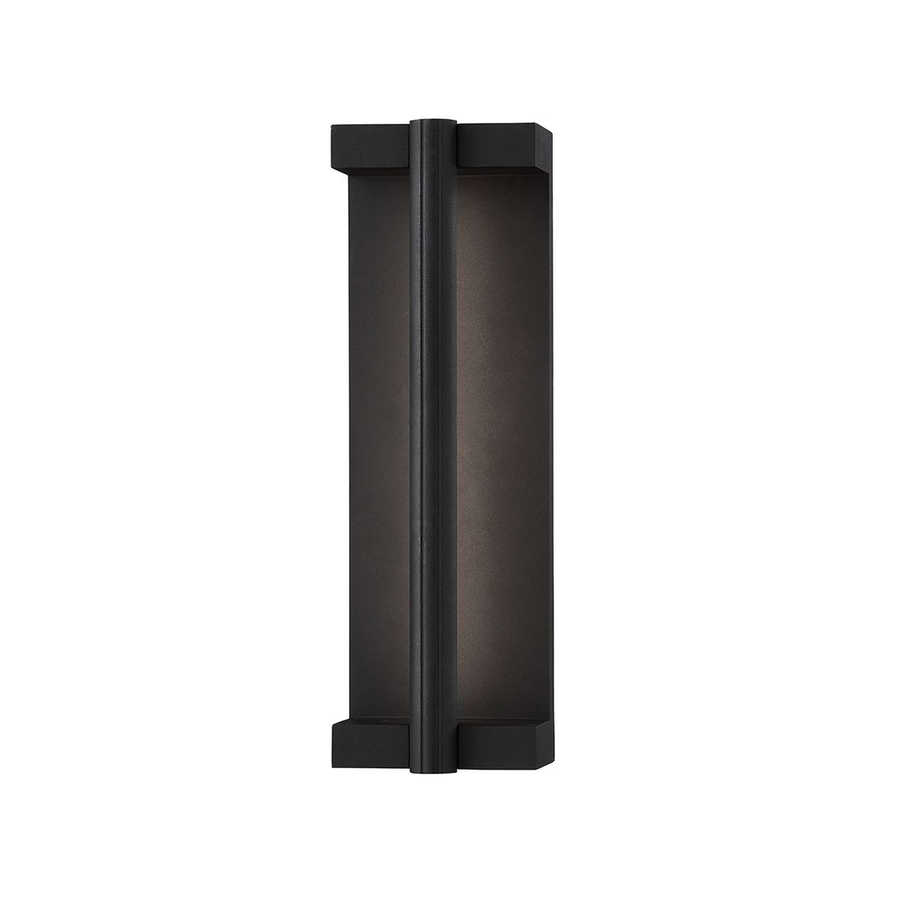 A Armellia LED Outdoor Sconce - Small with Textured Black / Clear Glass color