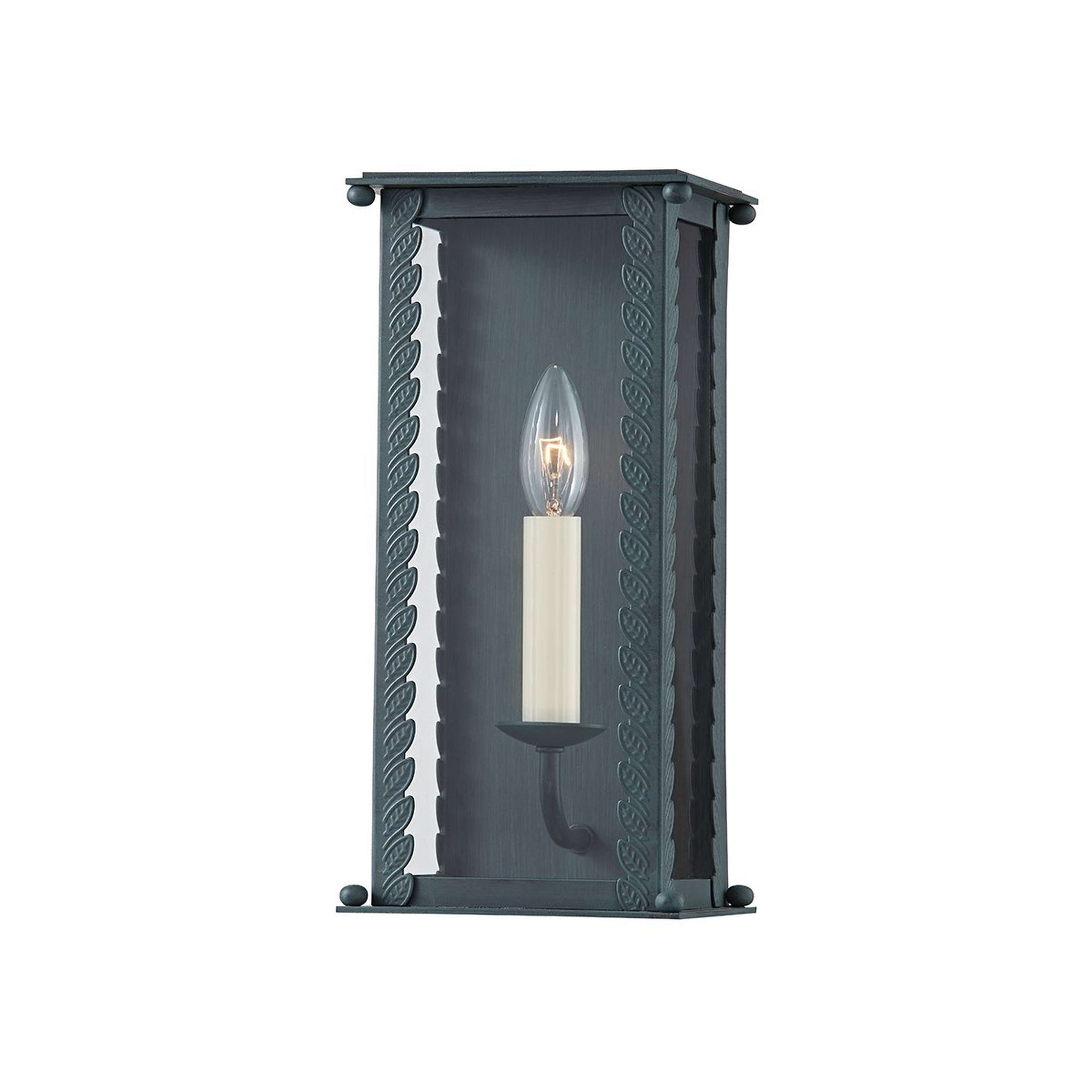 A Liana Outdoor Sconce - Small with Verdigris / Clear Glass color