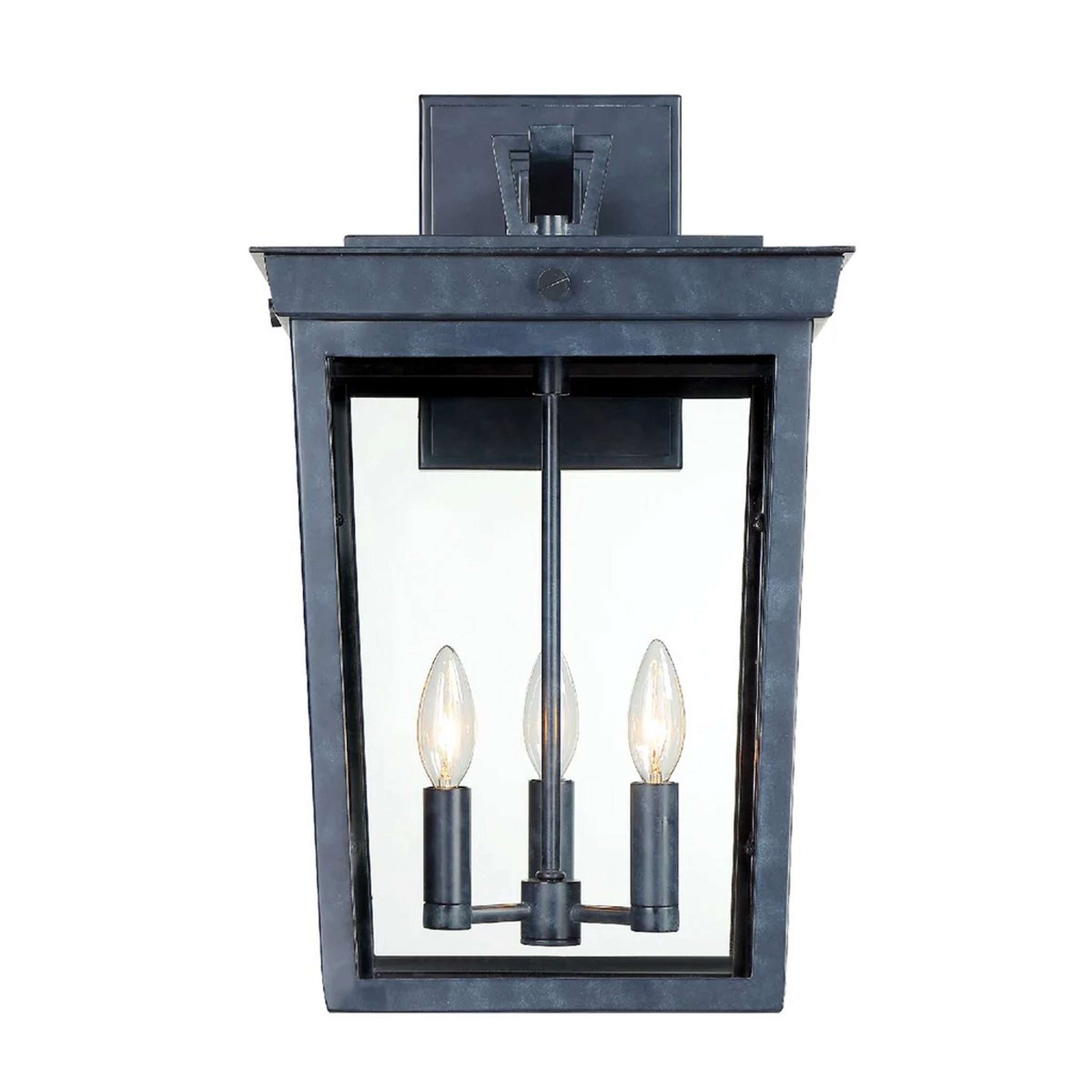 A Altamont Ave Outdoor Sconce - 3 Light with Distressed Graphite / Clear Glass color