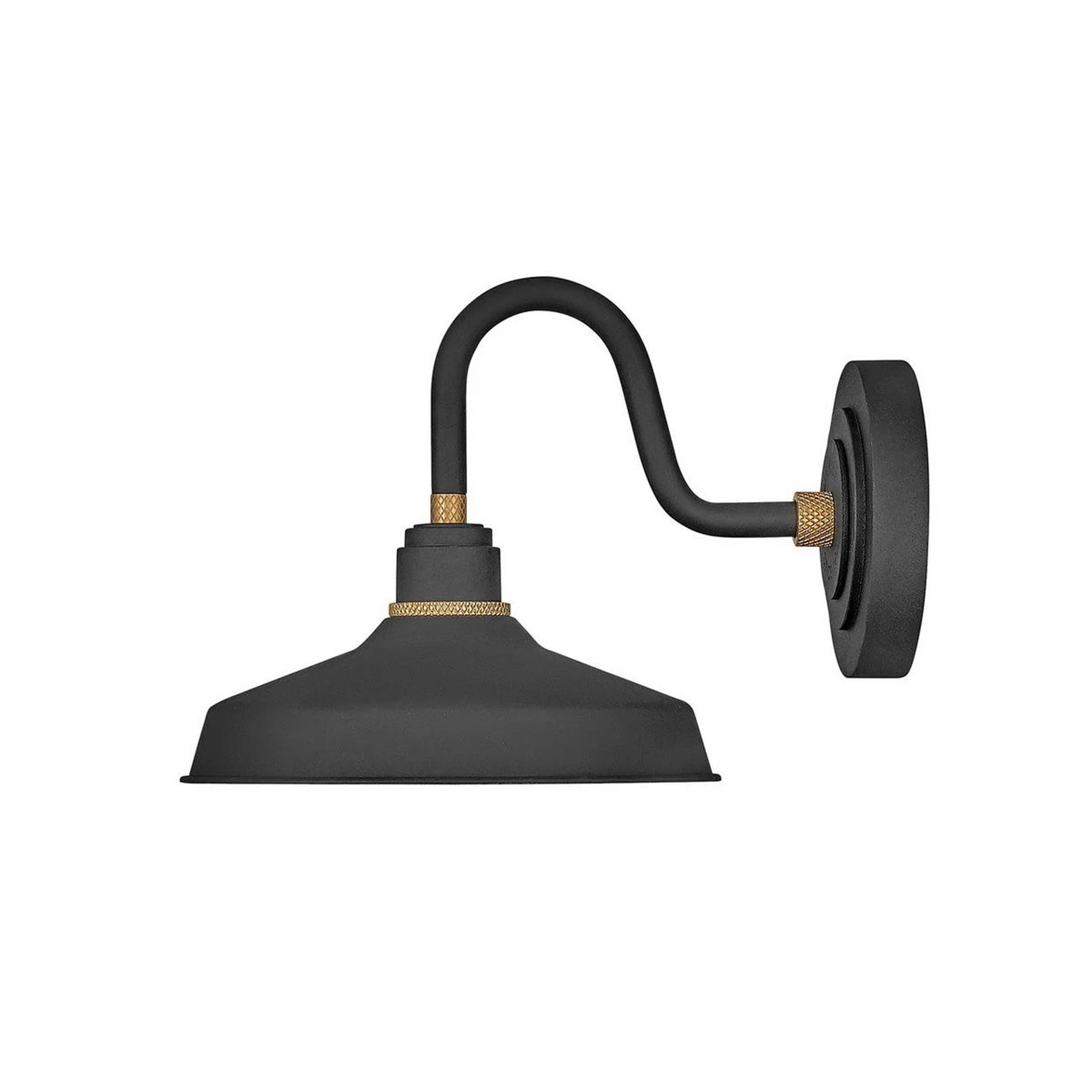 A Industrial Pop Outdoor Light with Matte Black / Brass color