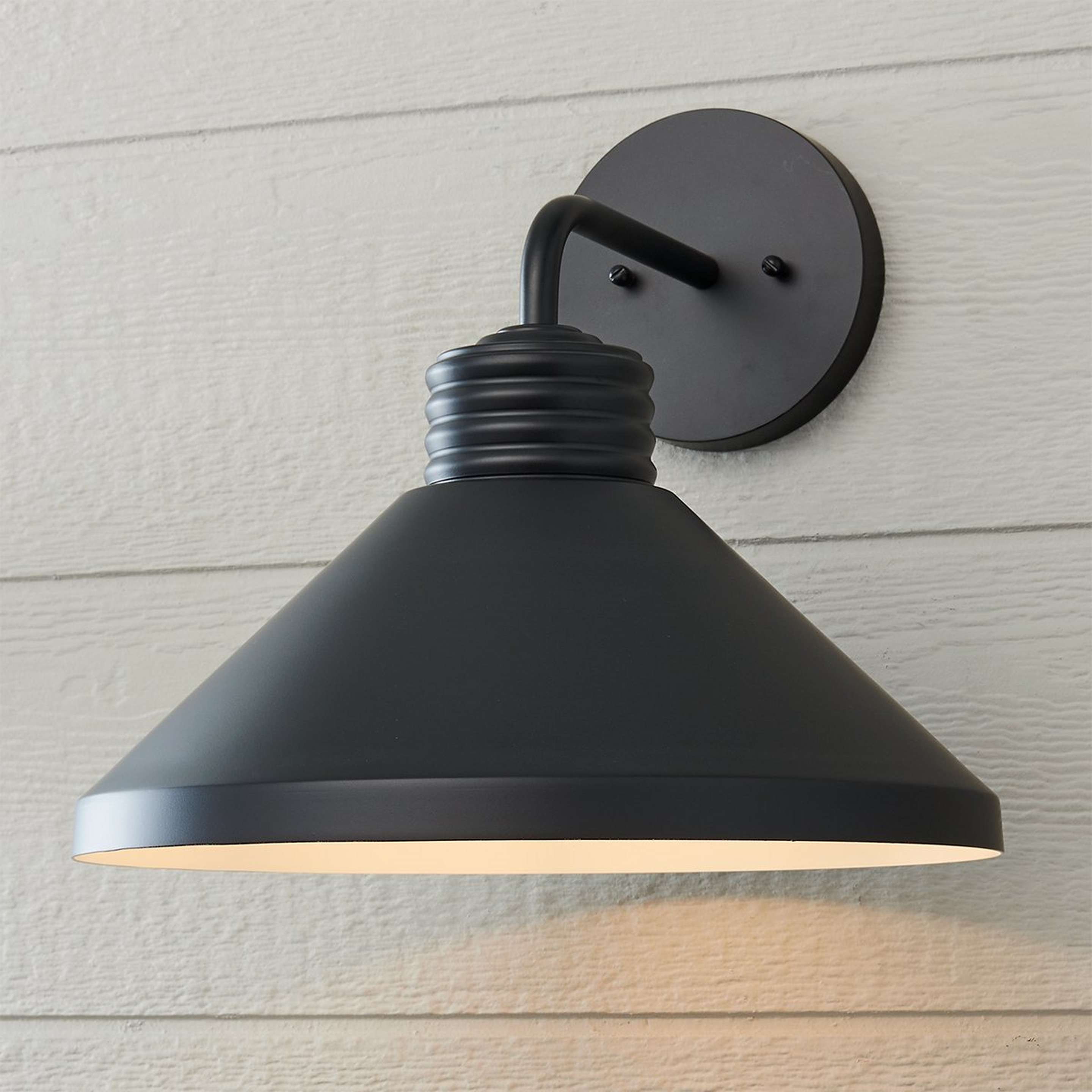 A Neil Outdoor Sconce - Large with Matte Black / White color