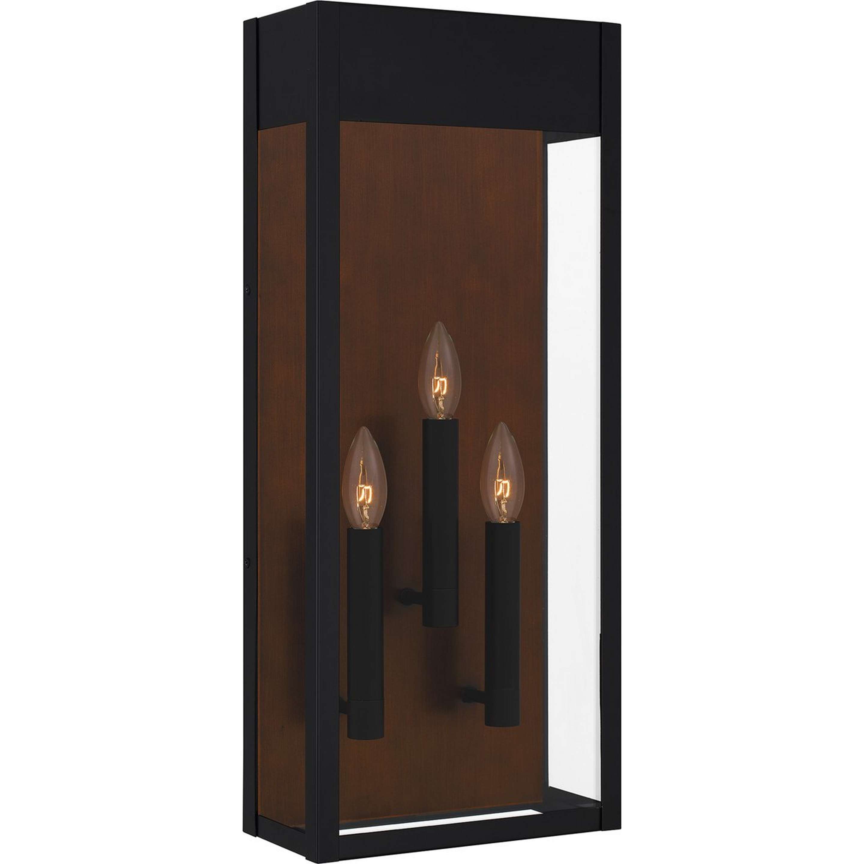 A Weinstadt Outdoor Light with Matte Black / Painted Bronze / Clear Glass color
