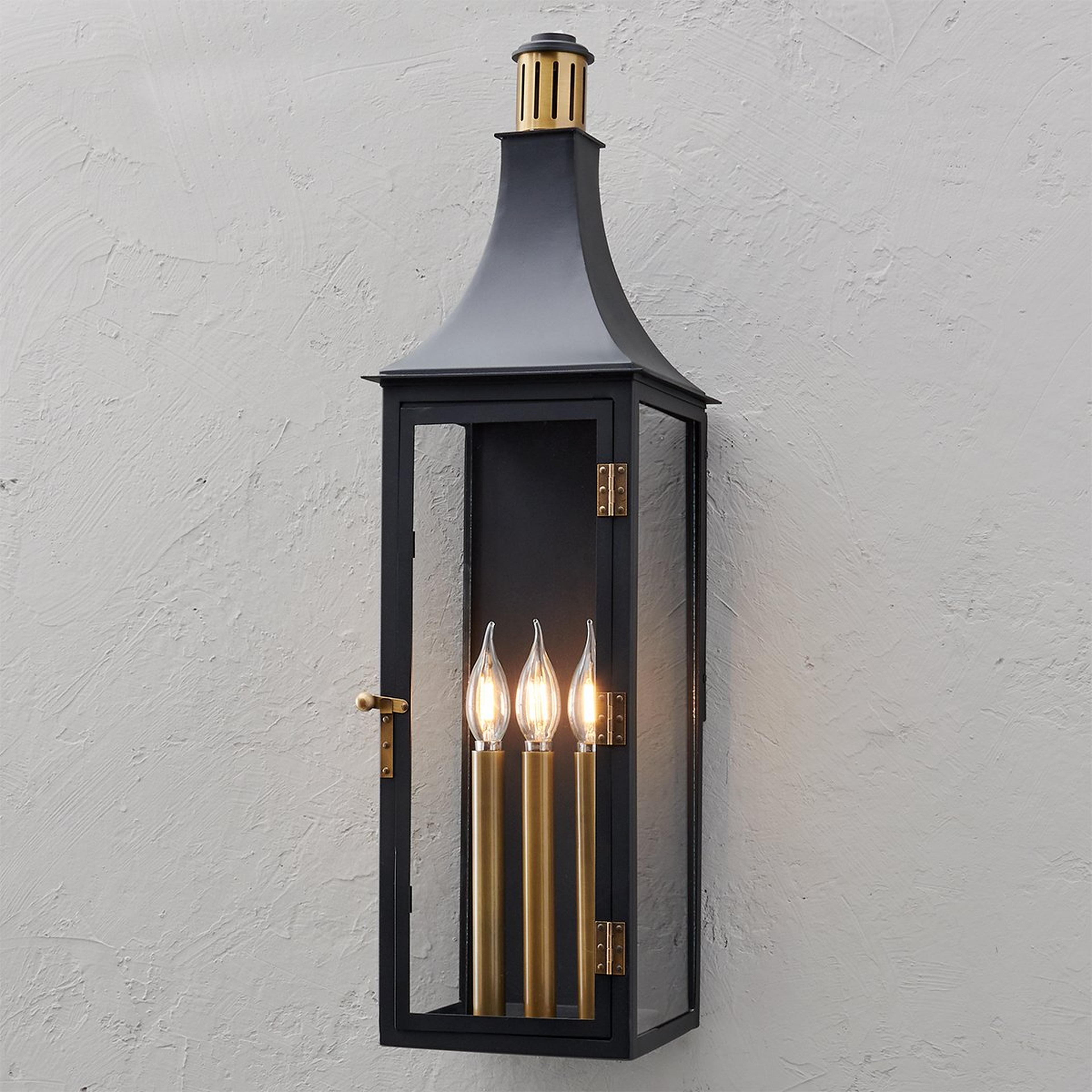 A Pembroke Outdoor Sconce - Large with Black / Brass color