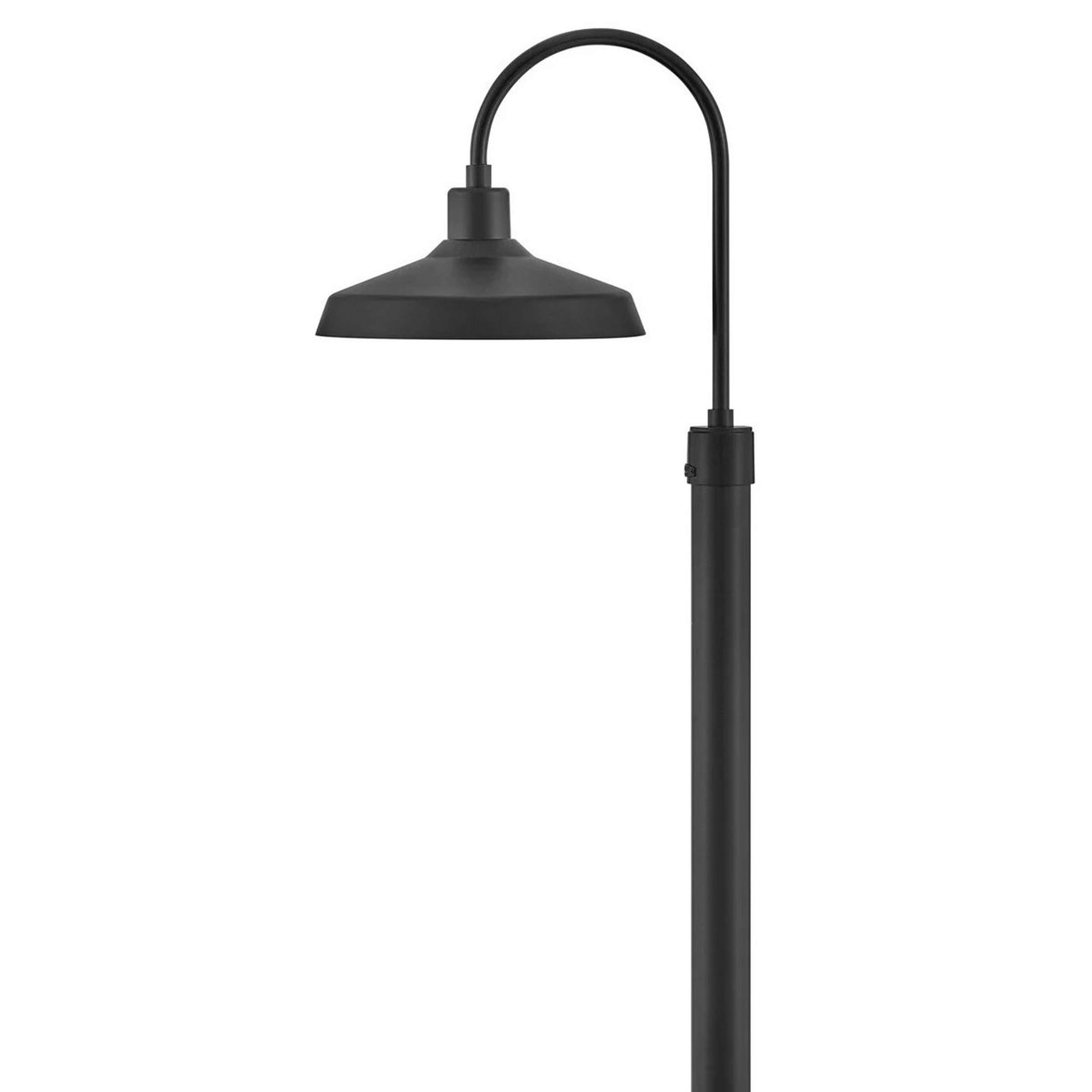 A Industry Arced Outdoor Post Light with Black color
