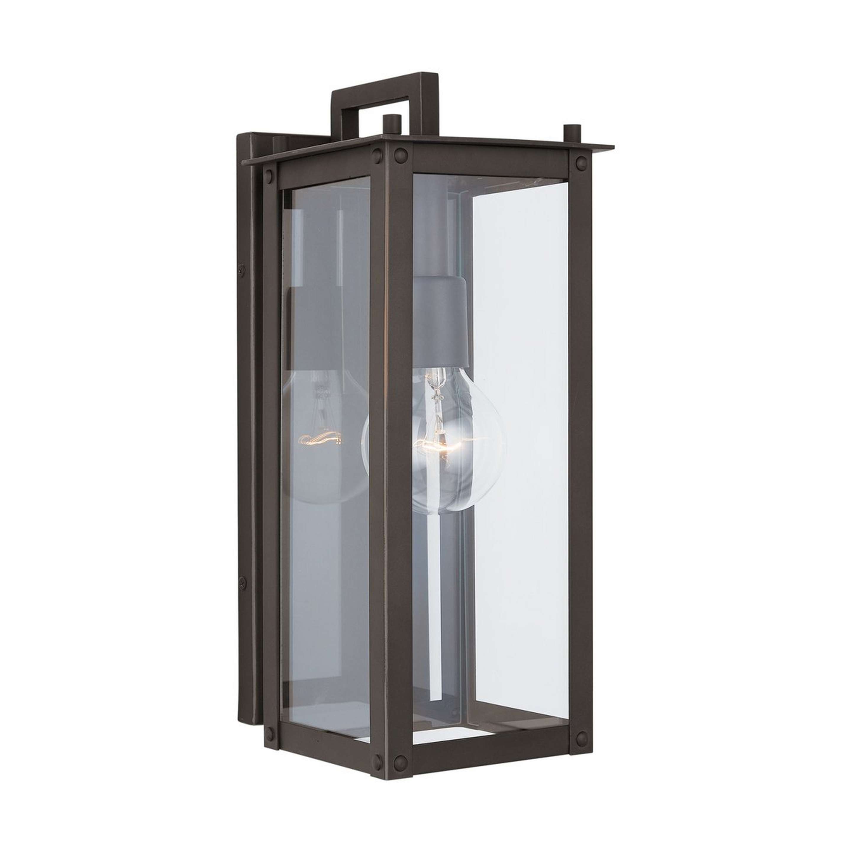 A Classic Wistar Outdoor Sconce - Small with Bronze / Clear Glass color