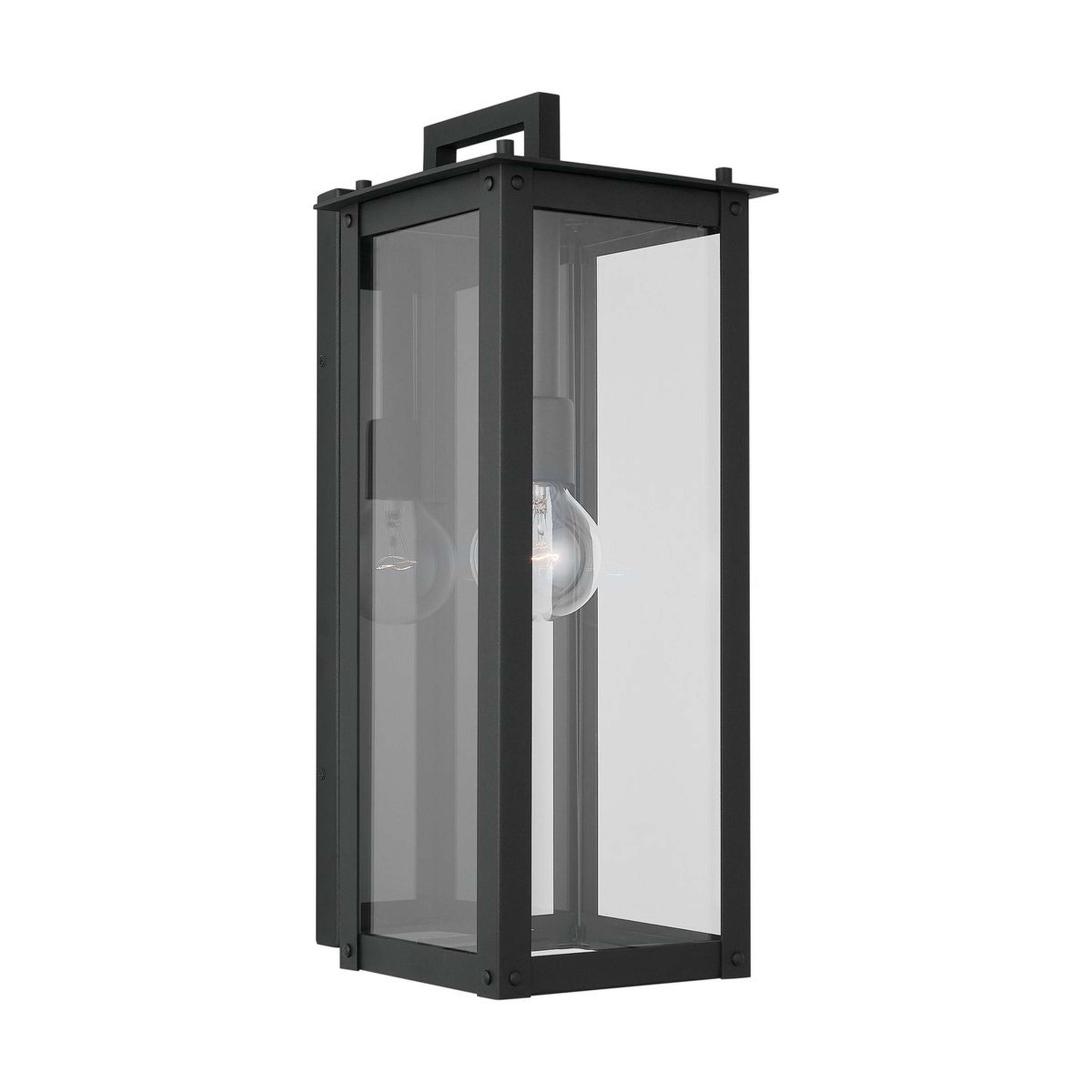 A Classic Wistar Outdoor Sconce - Medium with Black / Clear Glass color
