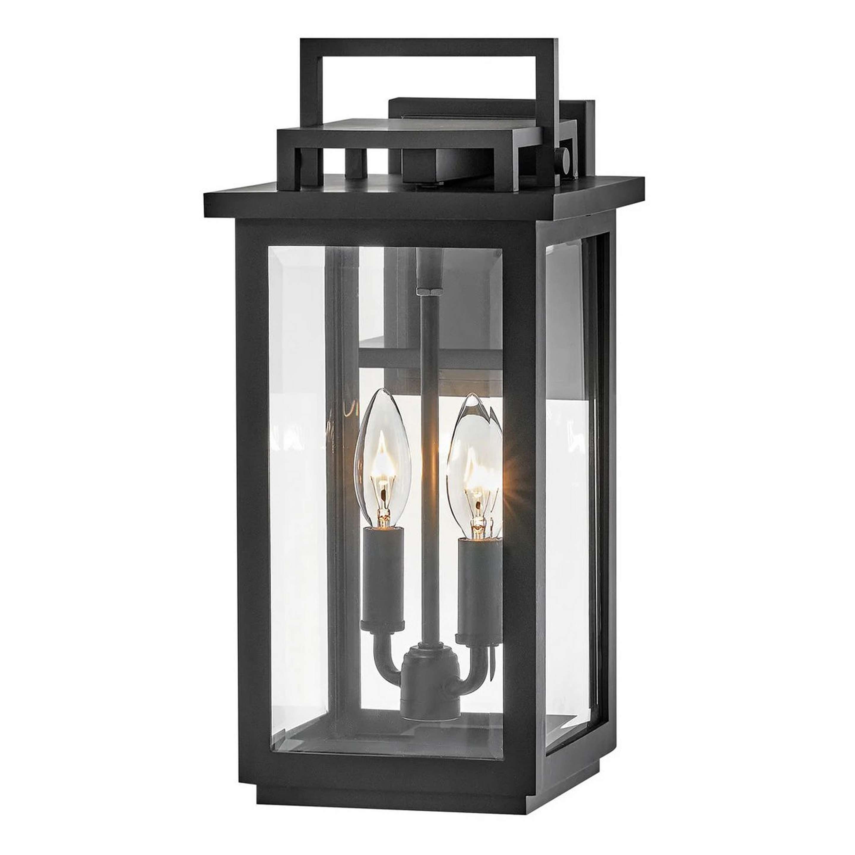A Malton Outdoor Sconce - Small with Black / Beveled Glass color