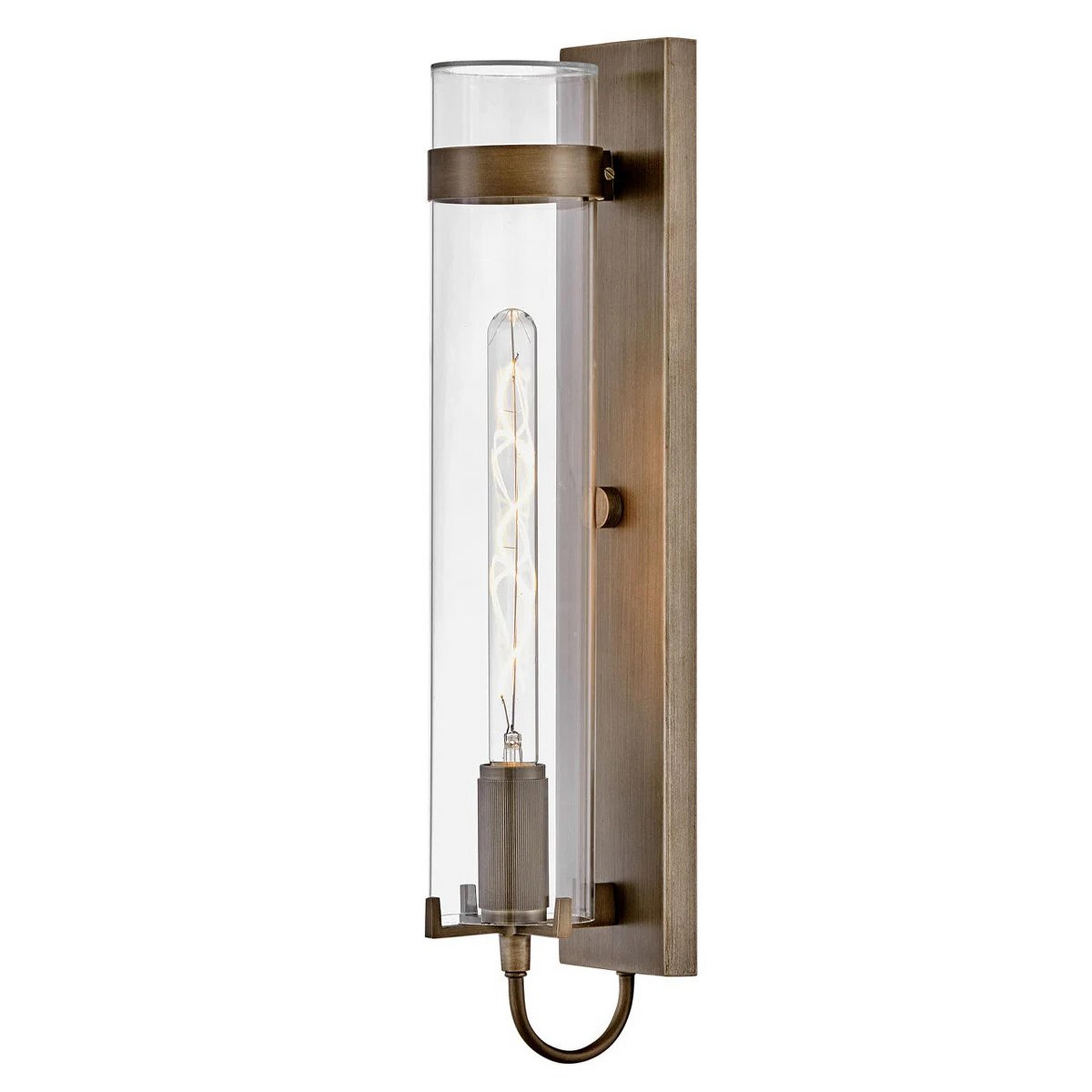 A Pronged Outdoor Sconce - Large - Clear with Burnished Bronze / Clear Glass color