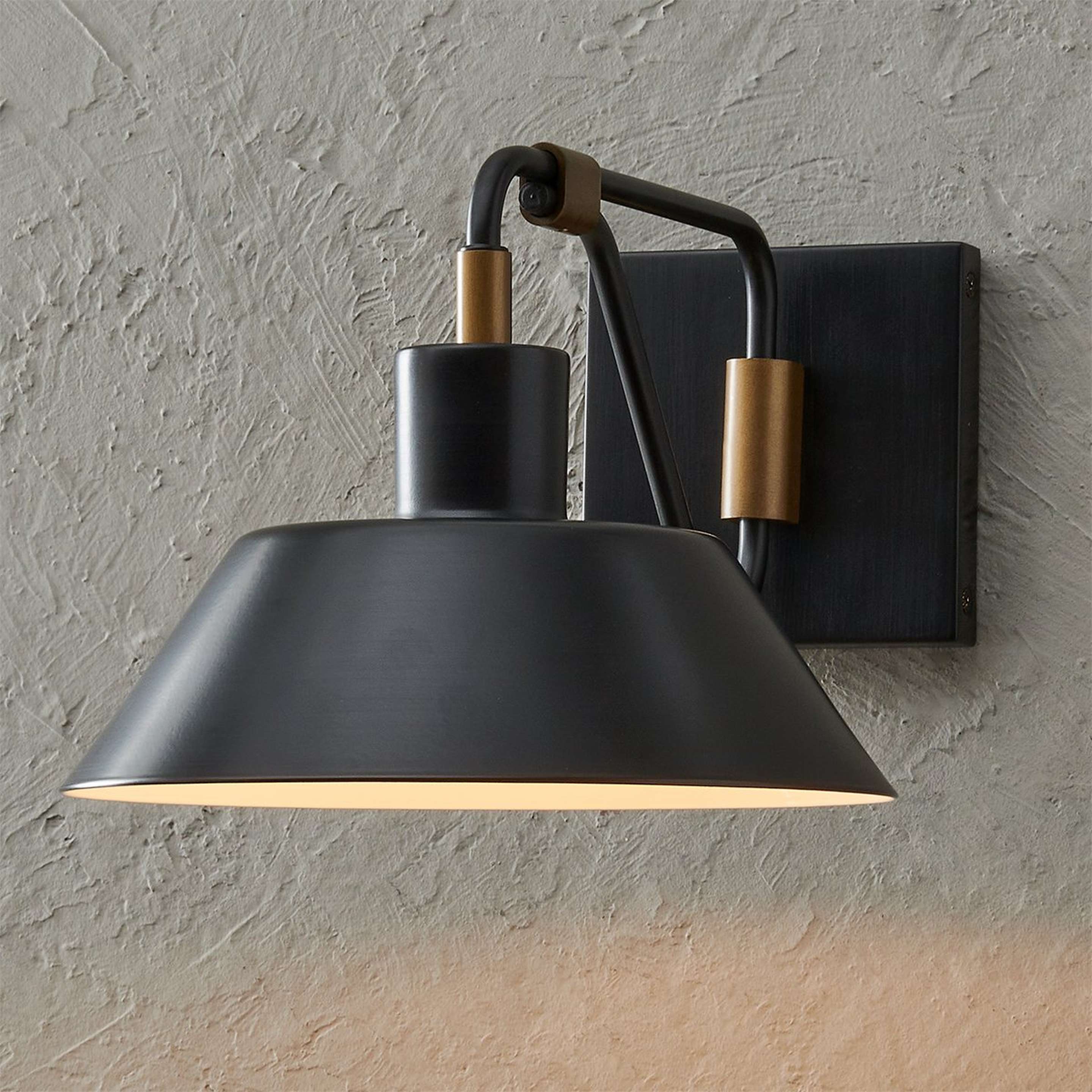 A Frederique Outdoor Sconce - Small with Black Oxide / Brass color