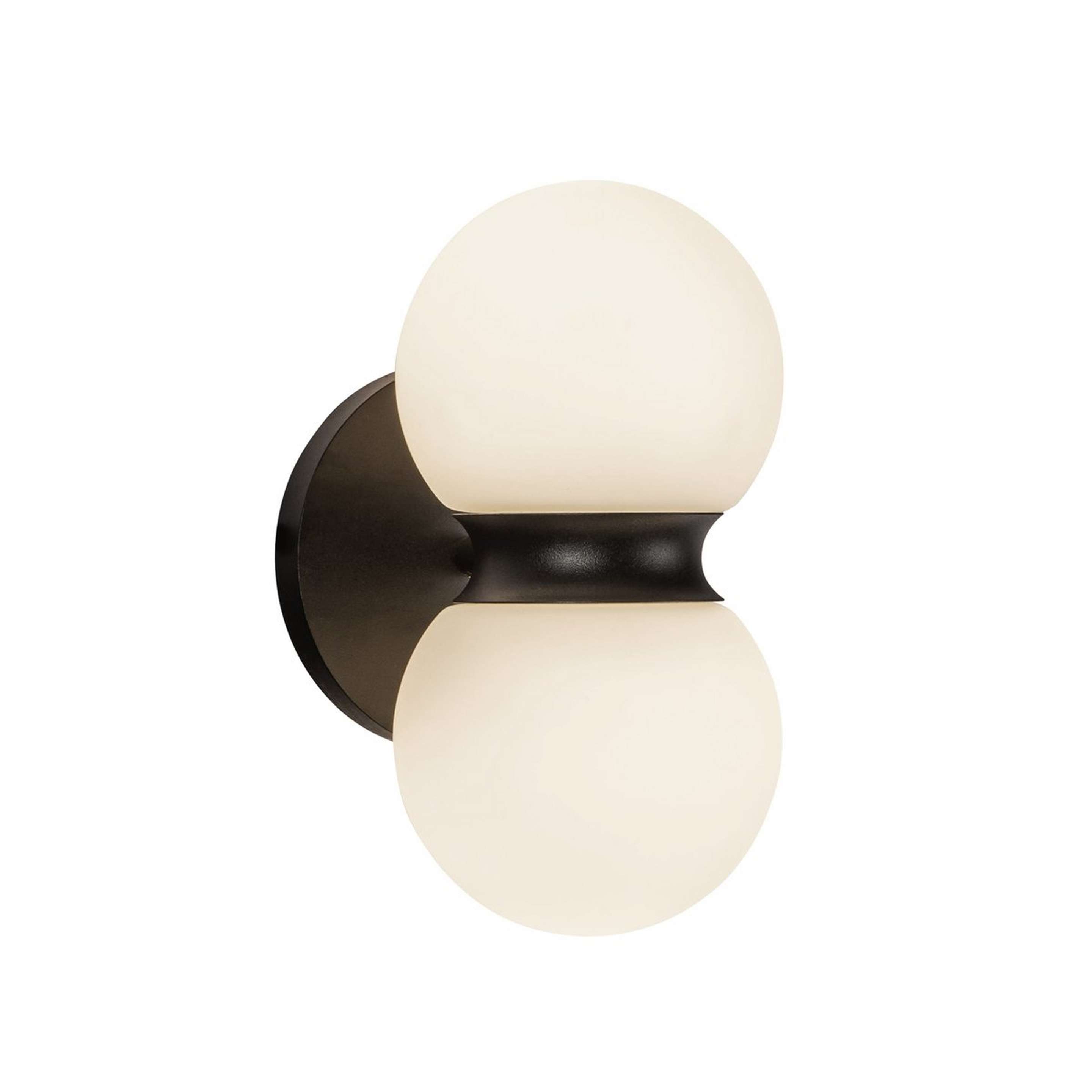 A Dewstack LED Outdoor Sconce - Opal Glass with Black / Opal Glass color