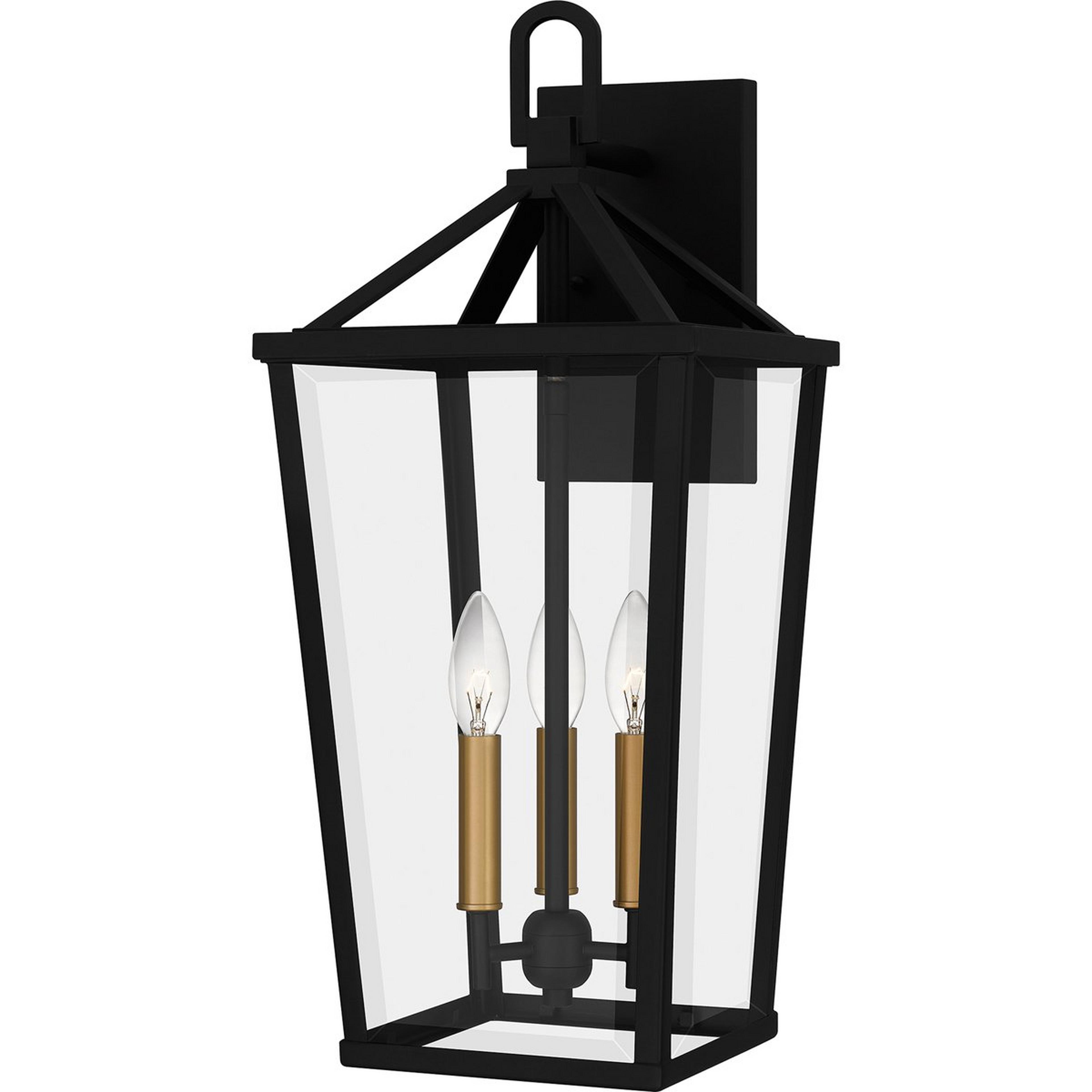 A Hollis Outdoor Sconce - Large with Black / Gold color