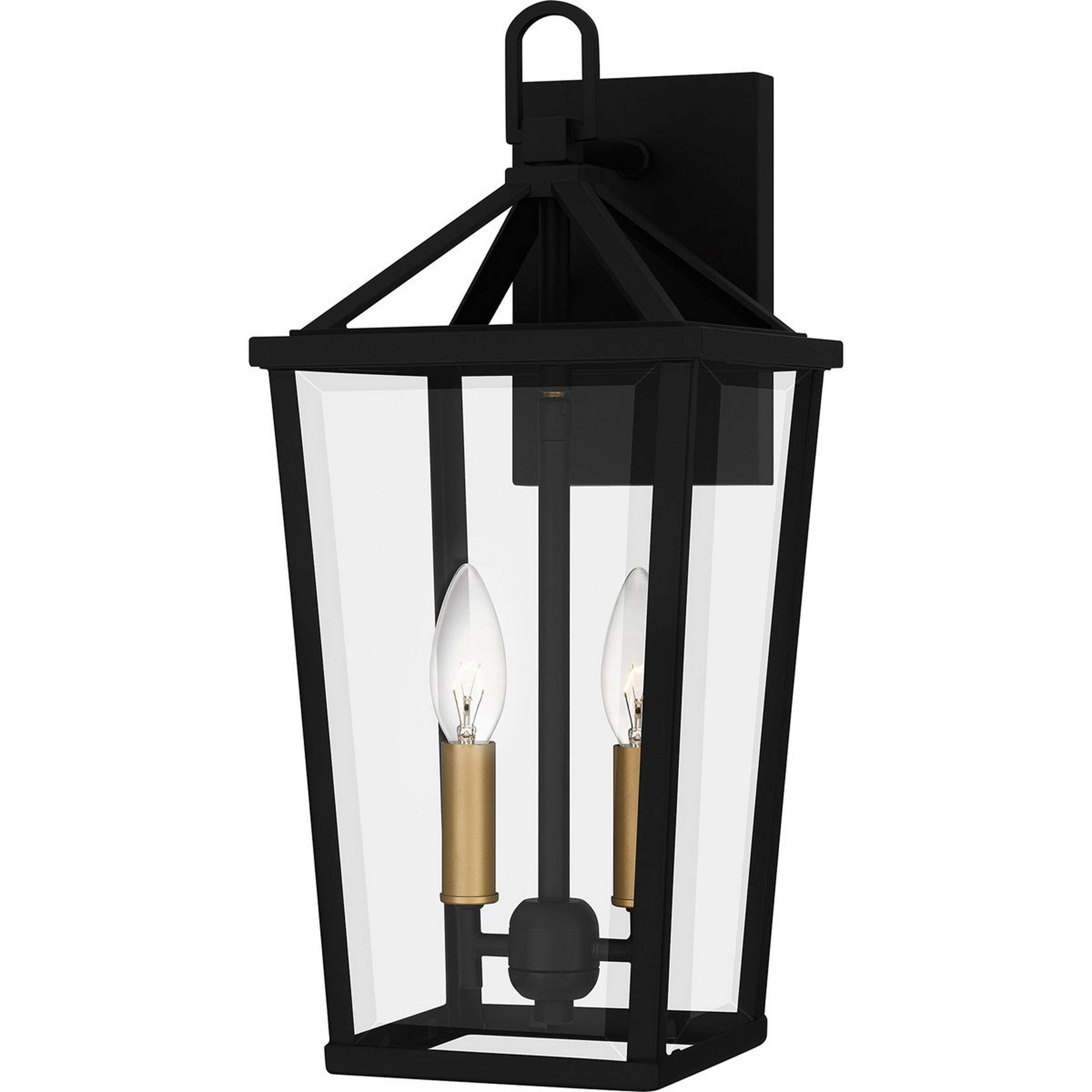 A Hollis Outdoor Sconce - Small with Black / Gold color
