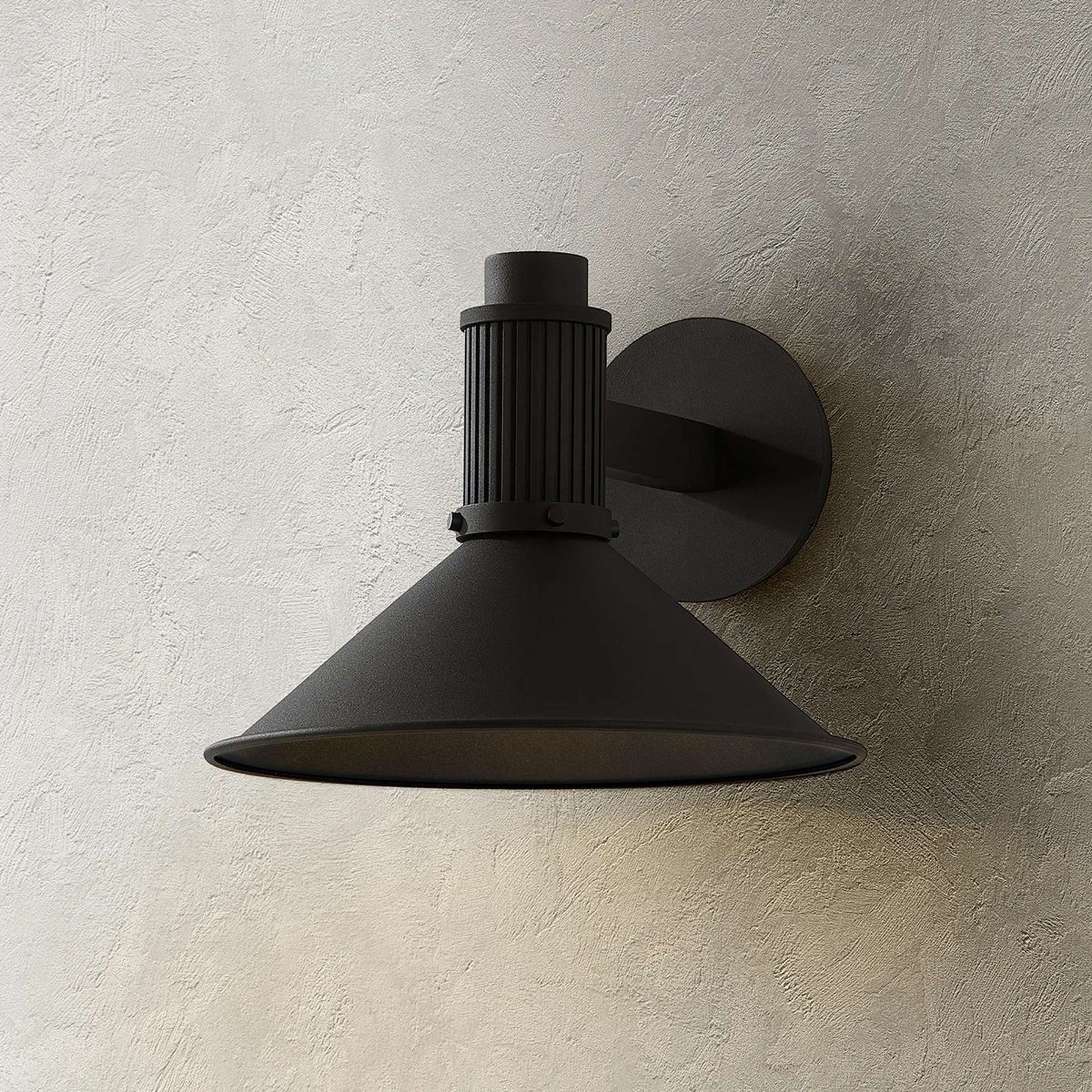 A Rocky Outdoor Sconce - Small with Black color