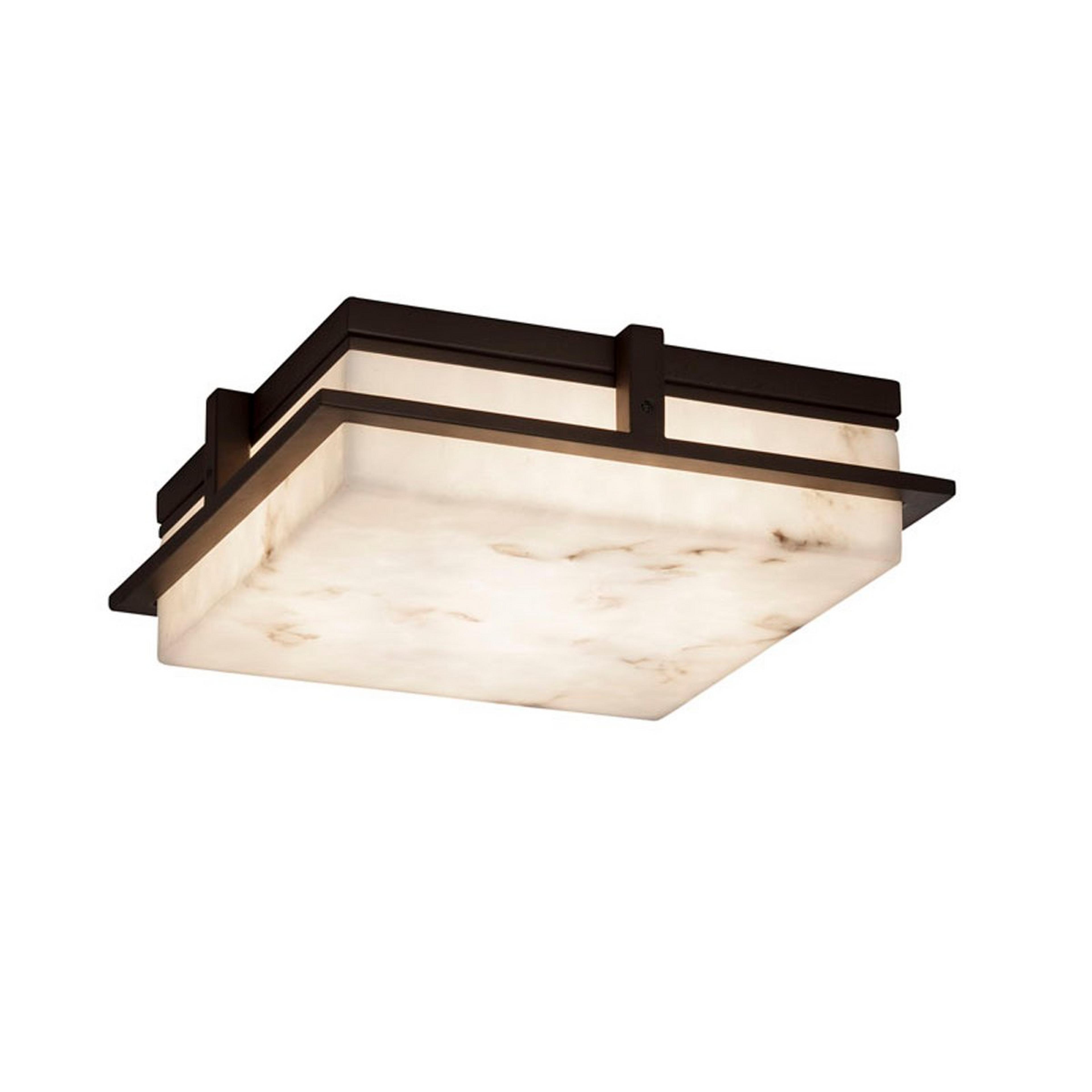 A Melusine Outdoor Ceiling Light with Matte Black / Faux Alabaster Resin color