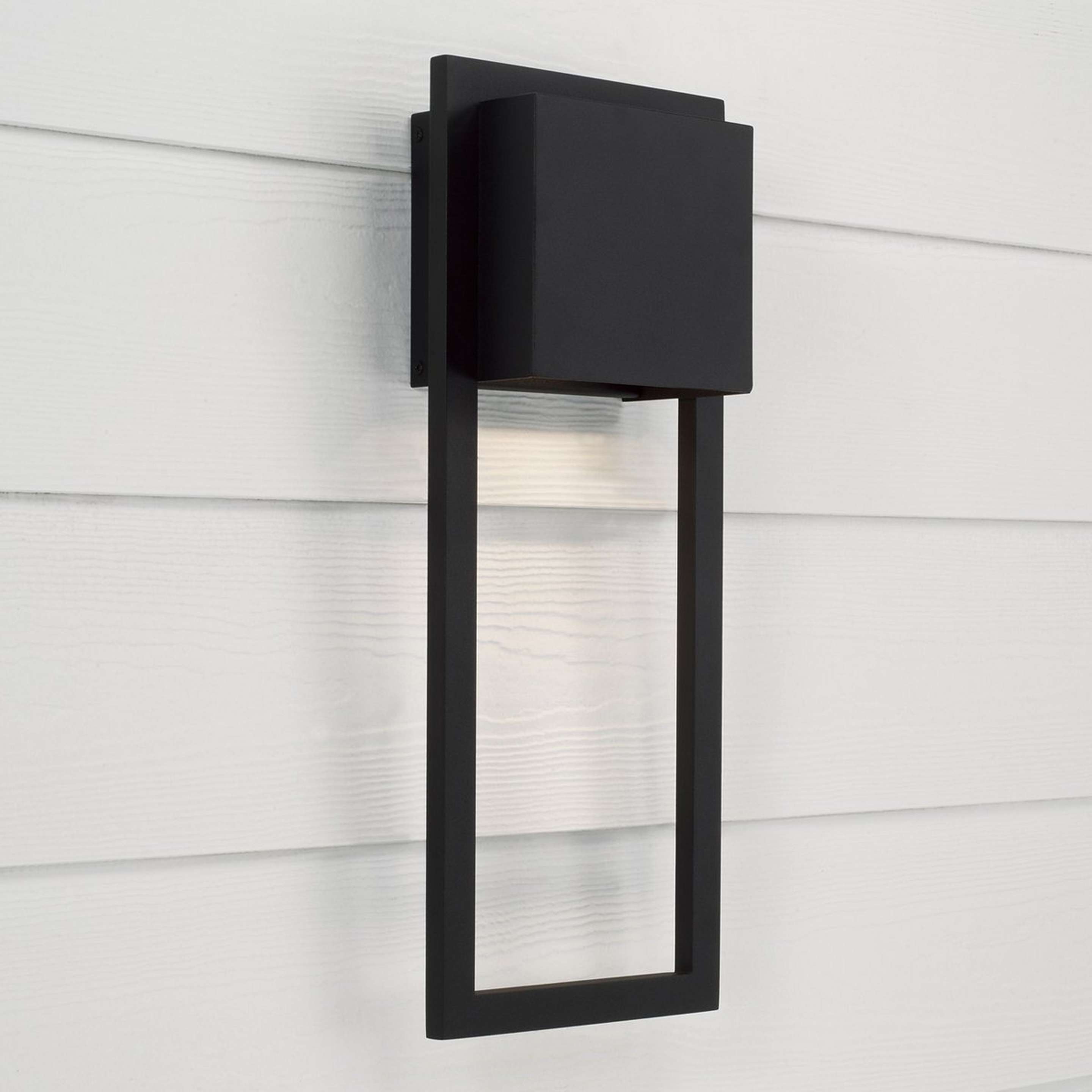 A Stonecrop Outdoor Sconce - Large with Black color