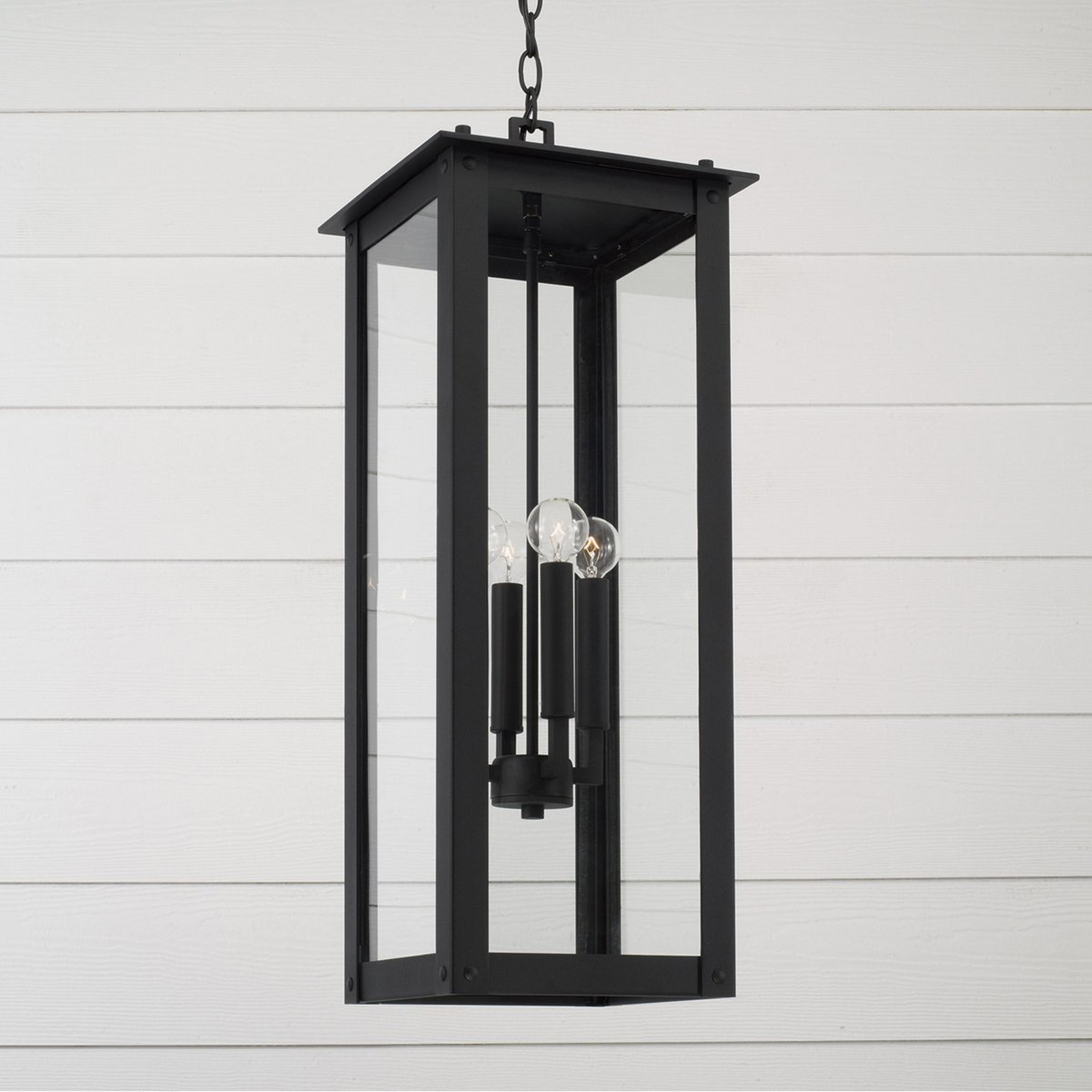 A Classic Wistar Outdoor Lantern with Black / Clear Glass color