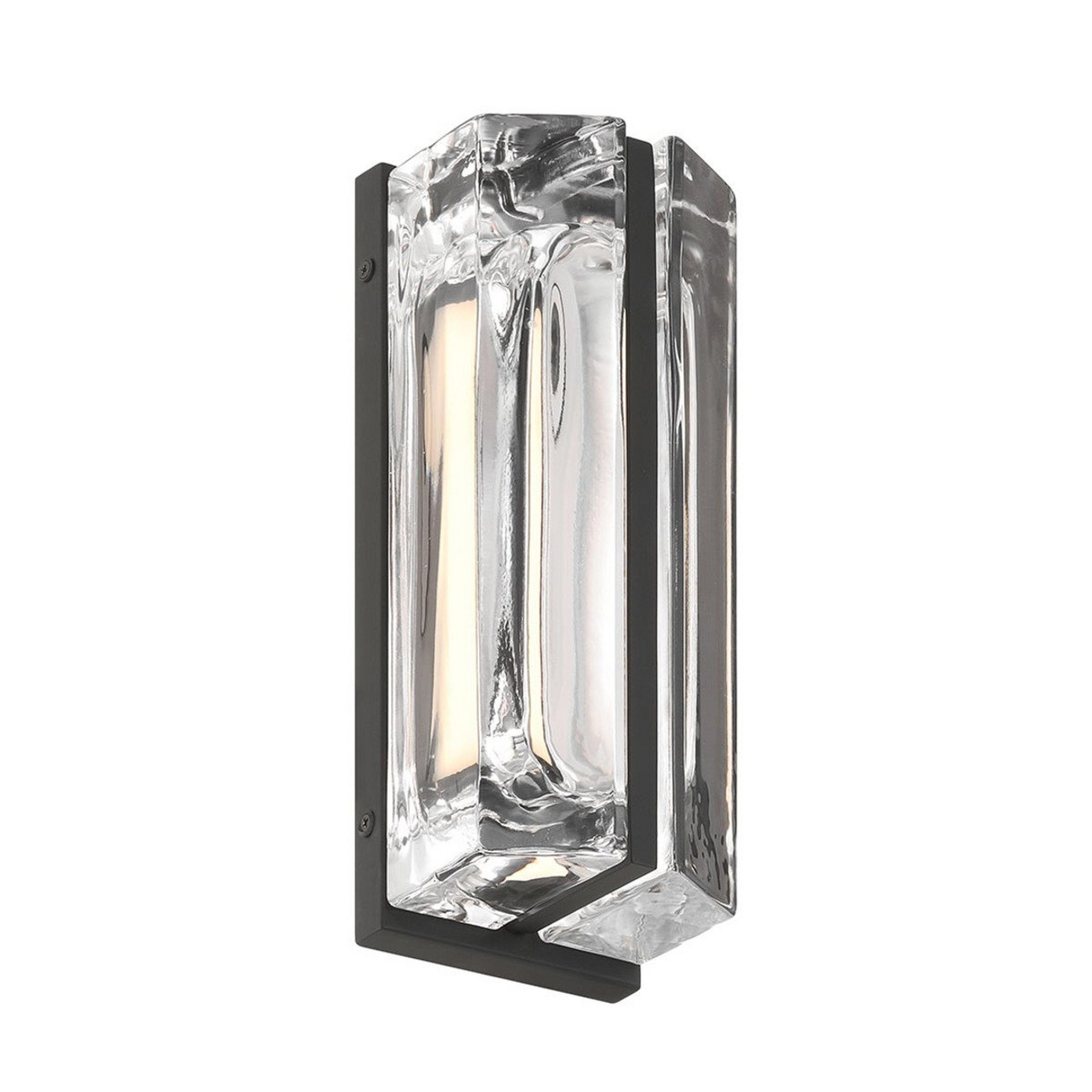 A Thaler LED Outdoor Sconce - 12" with Black / Clear Glass color