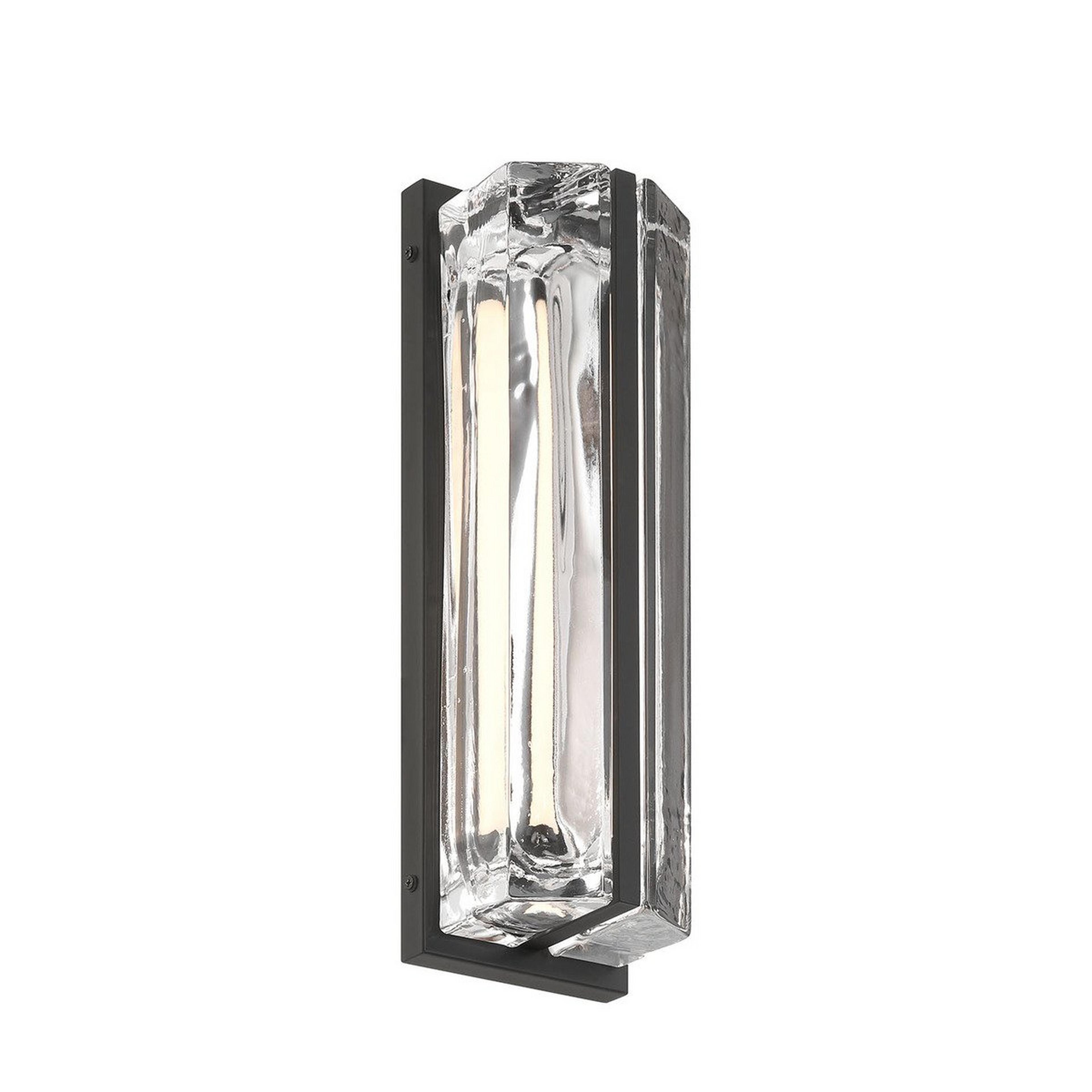 A Thaler LED Outdoor Sconce 16" with Black / Clear Glass color