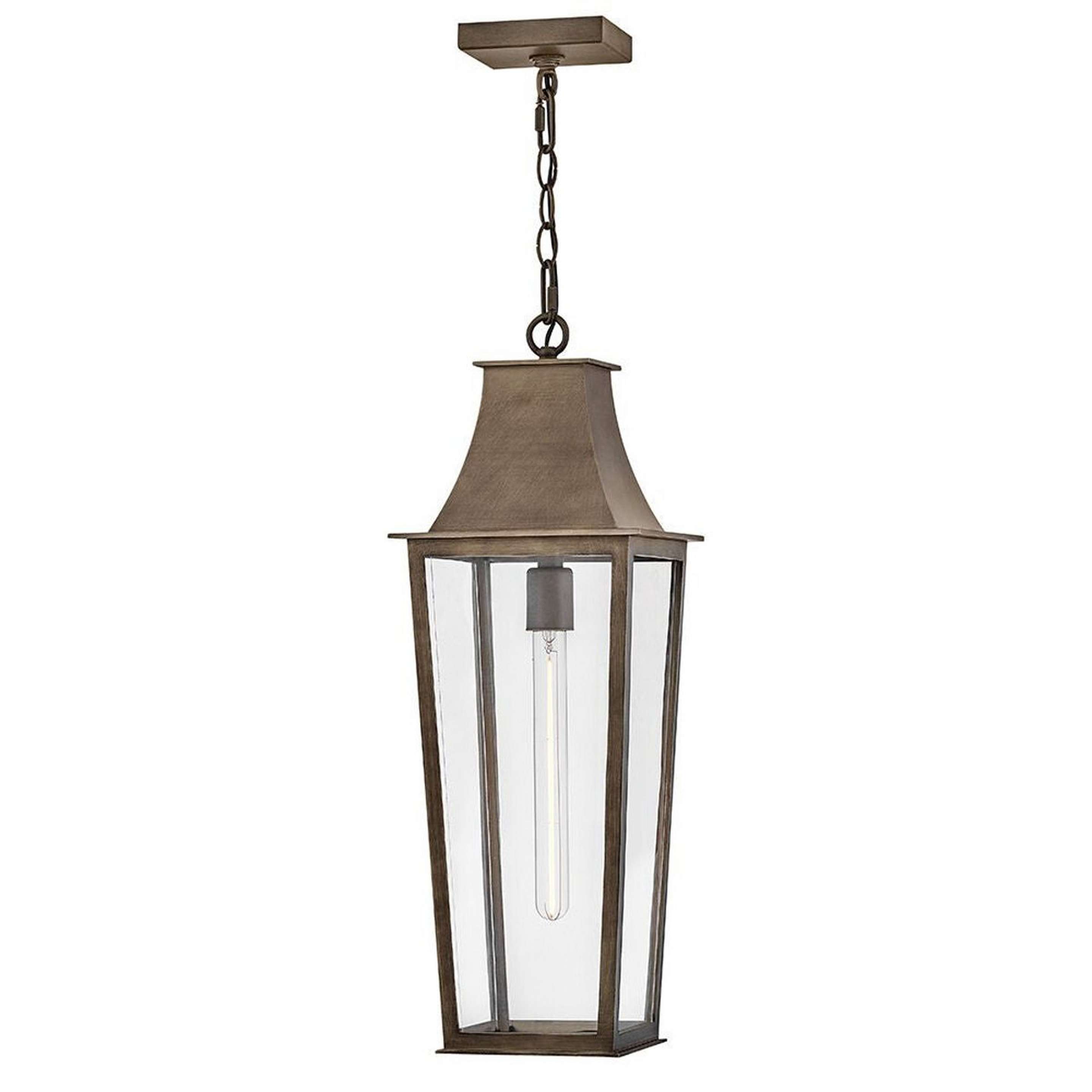 A Sarasota Outdoor Lantern with Bronze / Clear Glass color