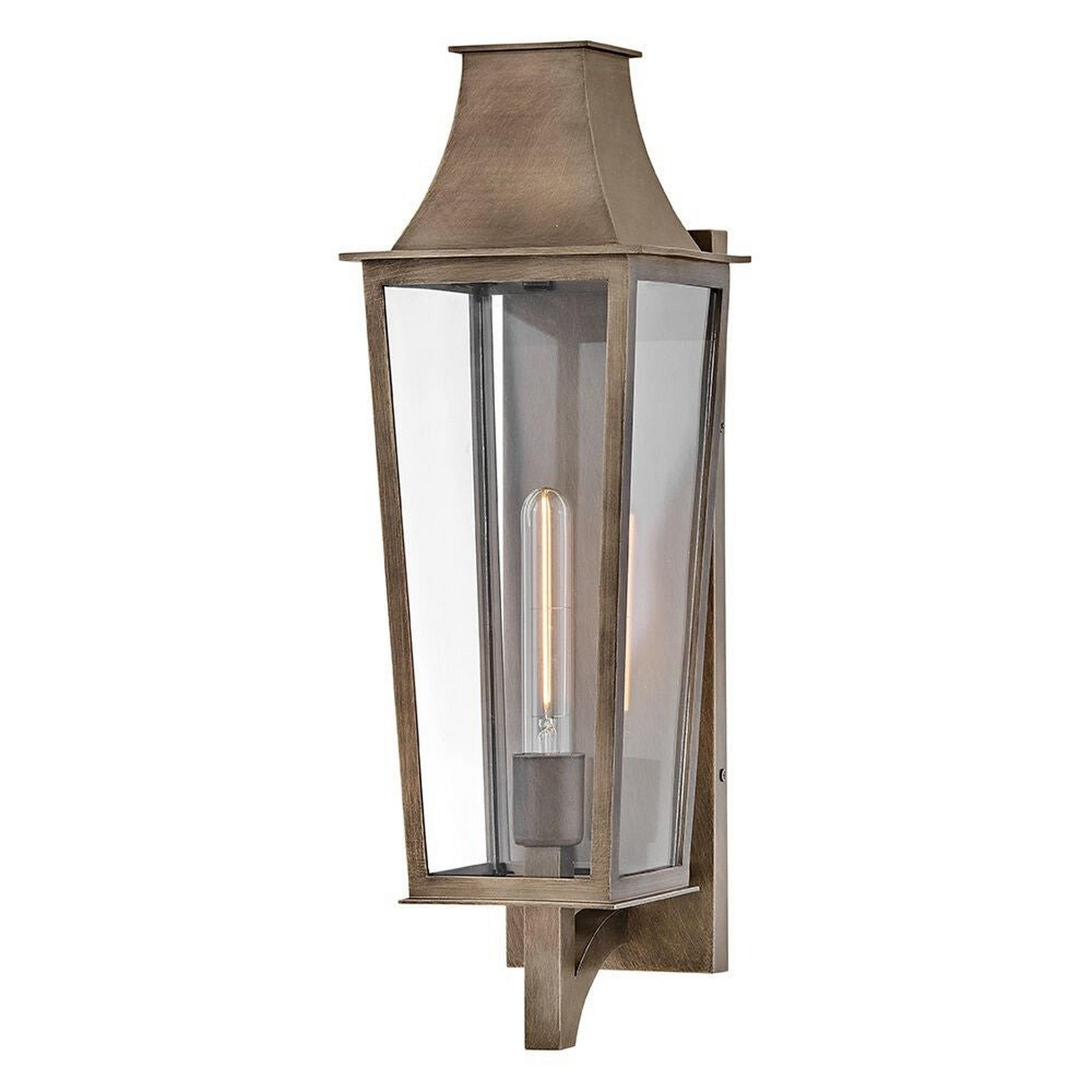 A Sarasota Outdoor Sconce - Medium with Bronze / Clear Glass color