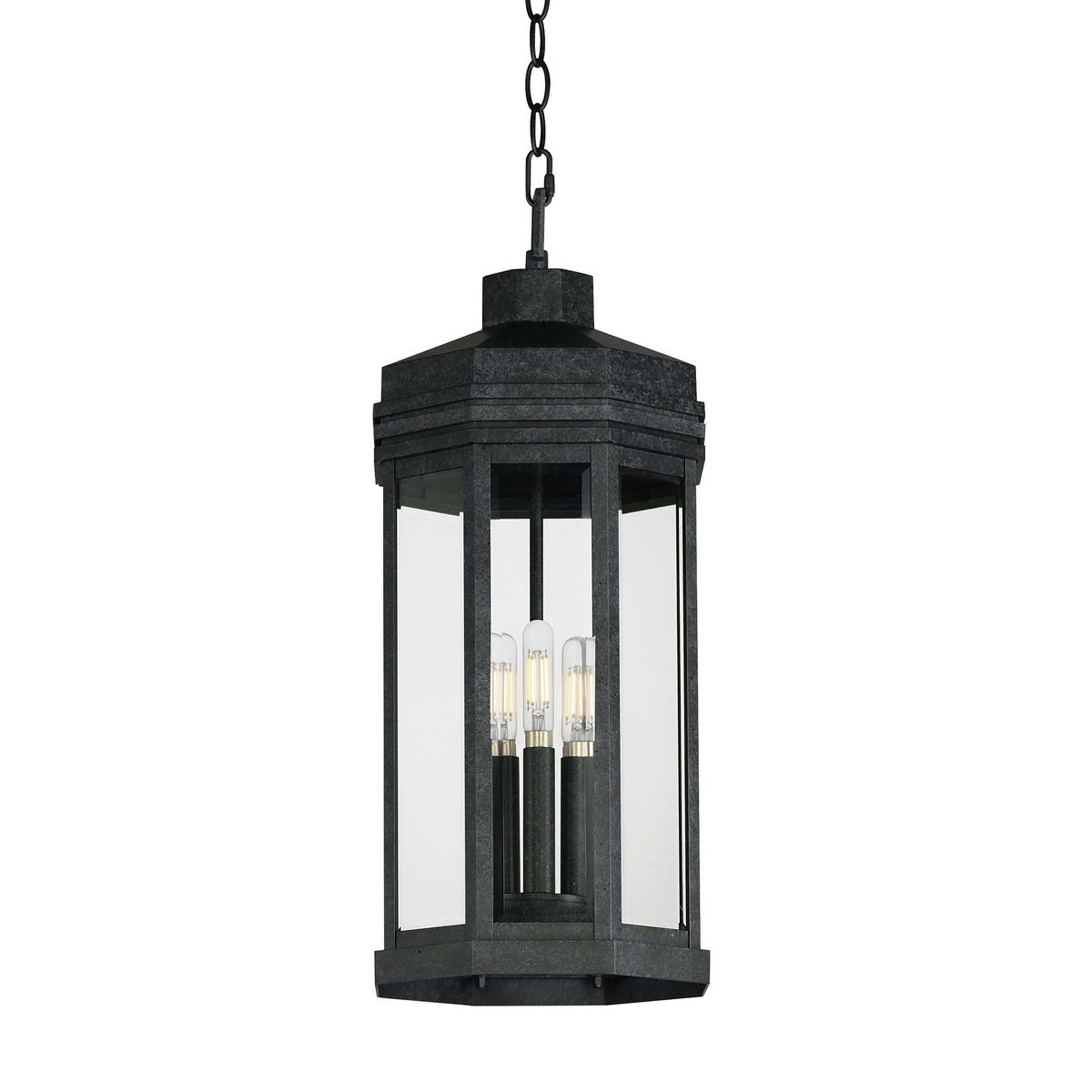 A Nocturne Outdoor Lantern with Weathered Black color