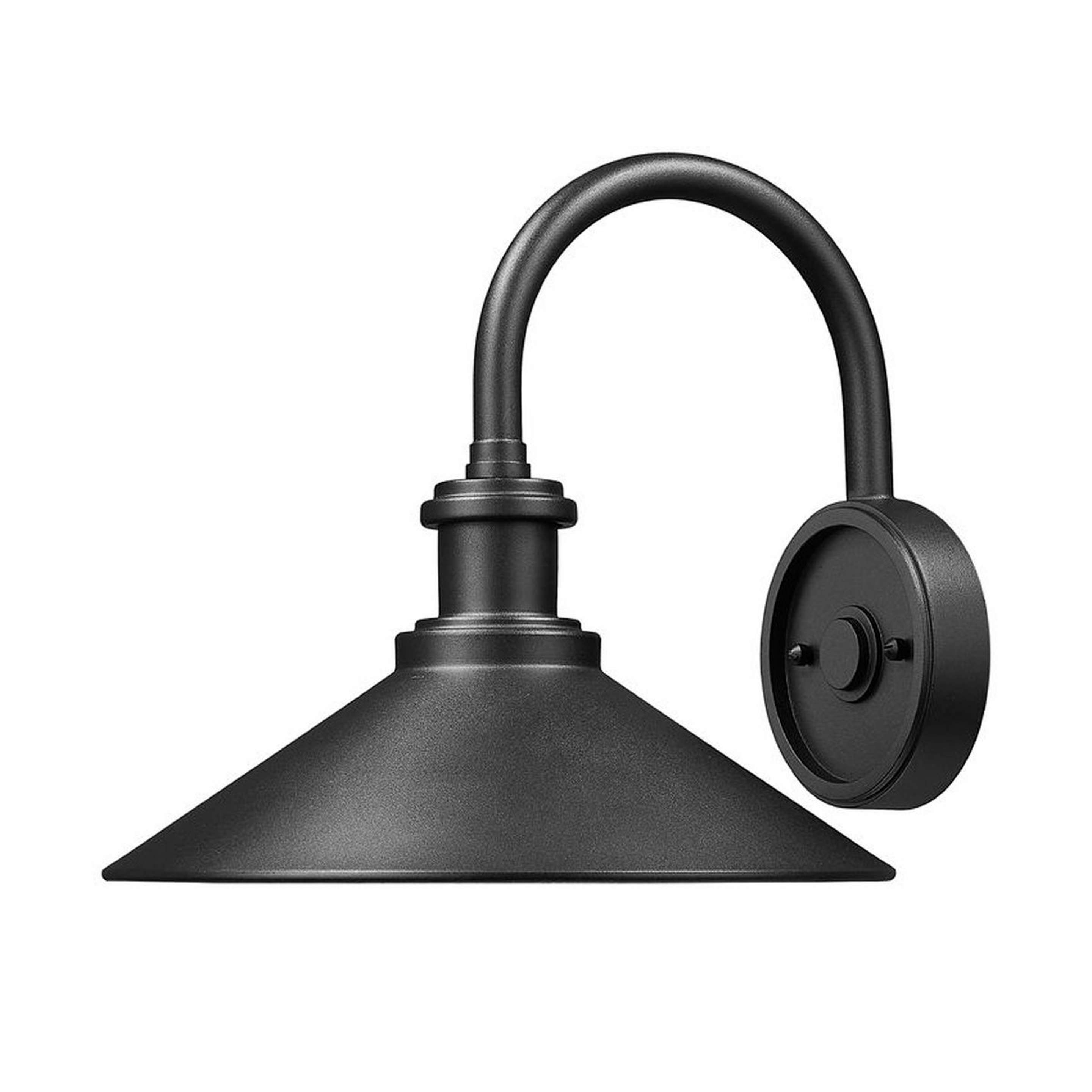 A Priam Arched Cone Outdoor Sconce with Sand Black color