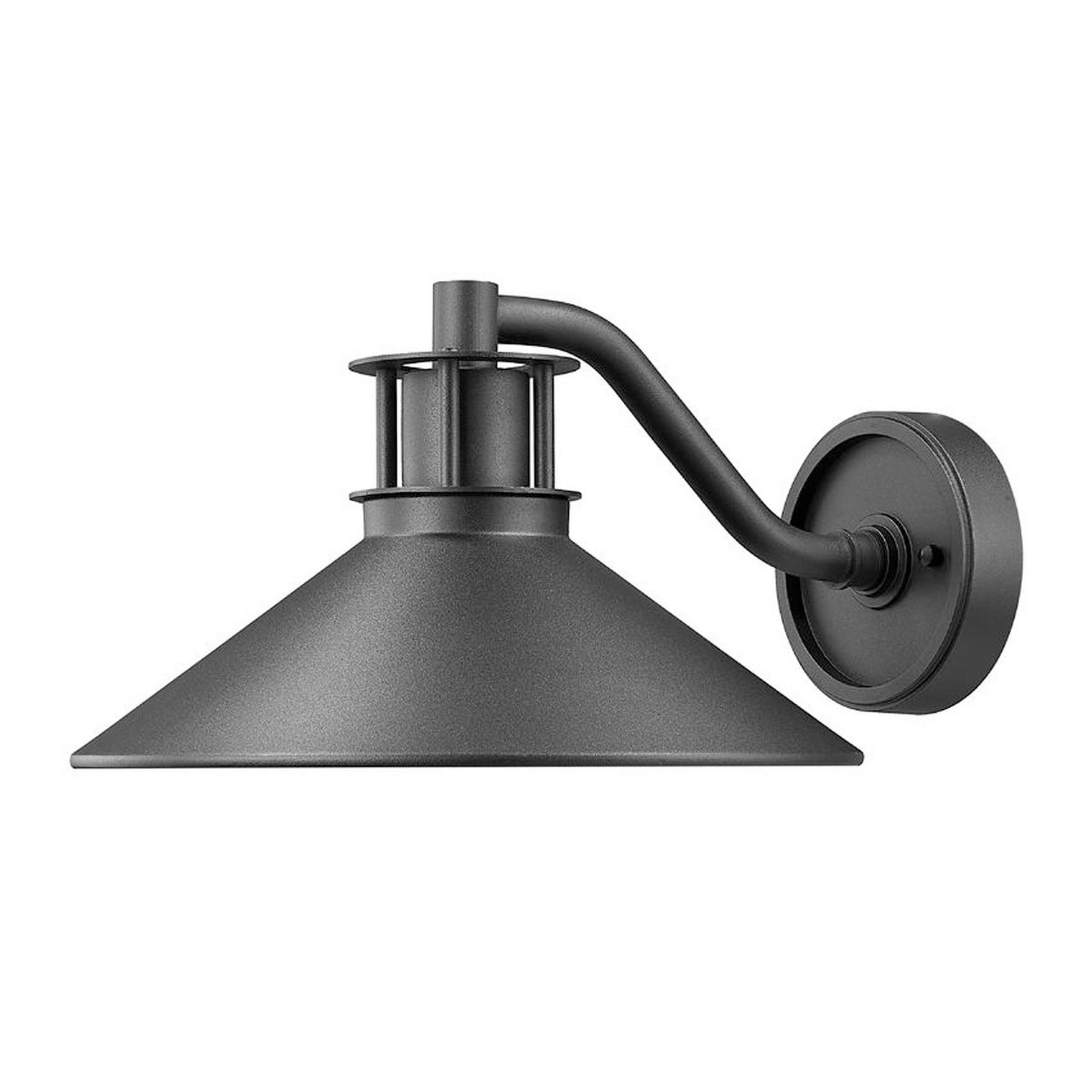 A Priam Vented Cone Outdoor Sconce with Sand Black color