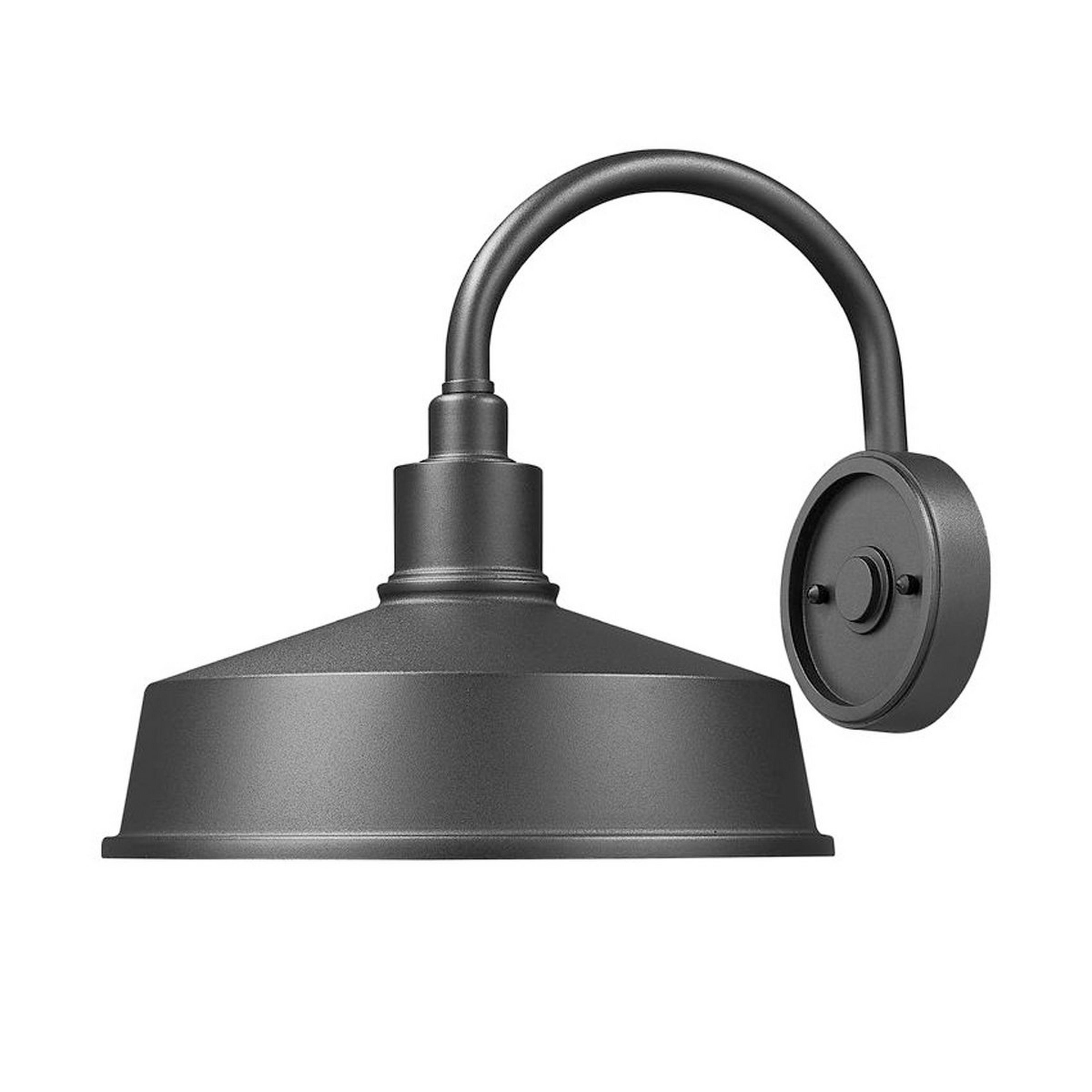 A Priam Angled Arched Outdoor Sconce with Sand Black color