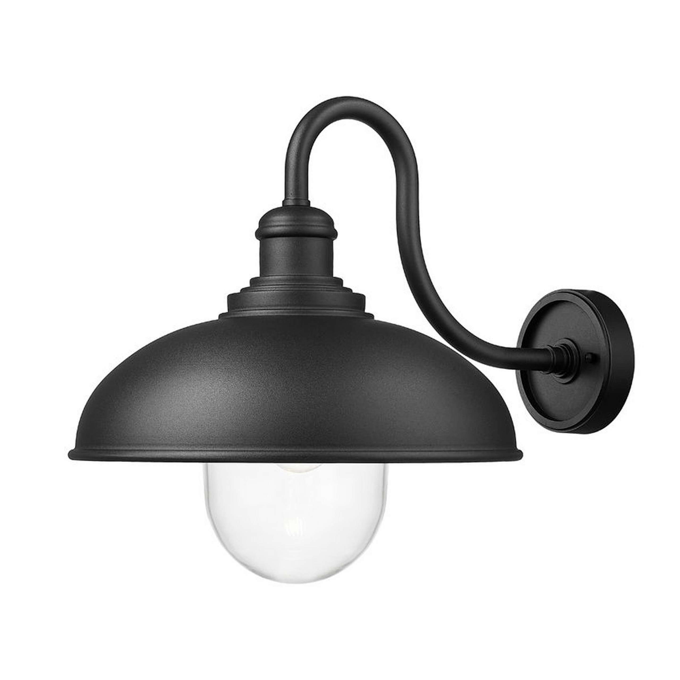 A Priam Curved Dome Outdoor Sconce with Sand Black color