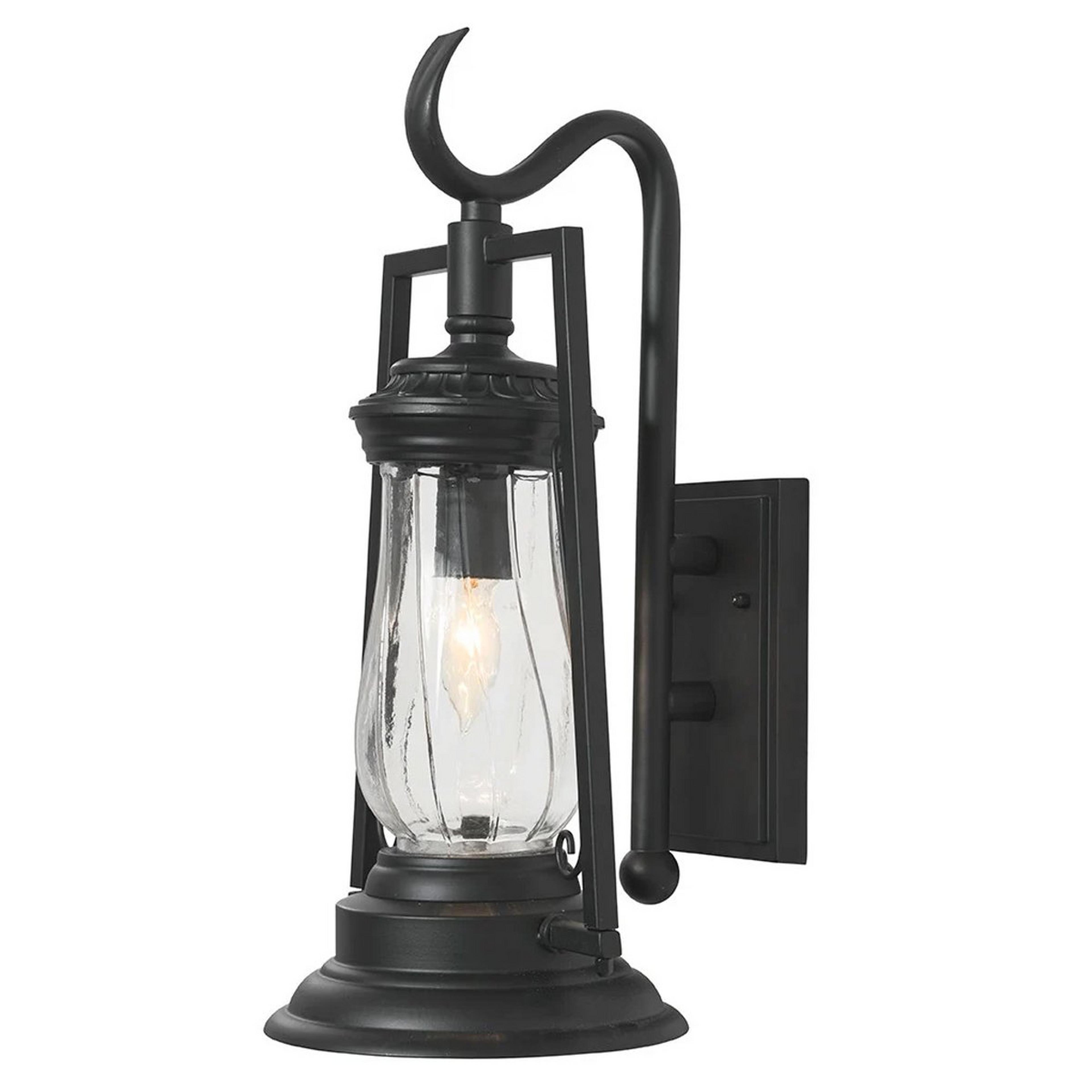 A Northfield Outdoor Sconce with Matte Black color