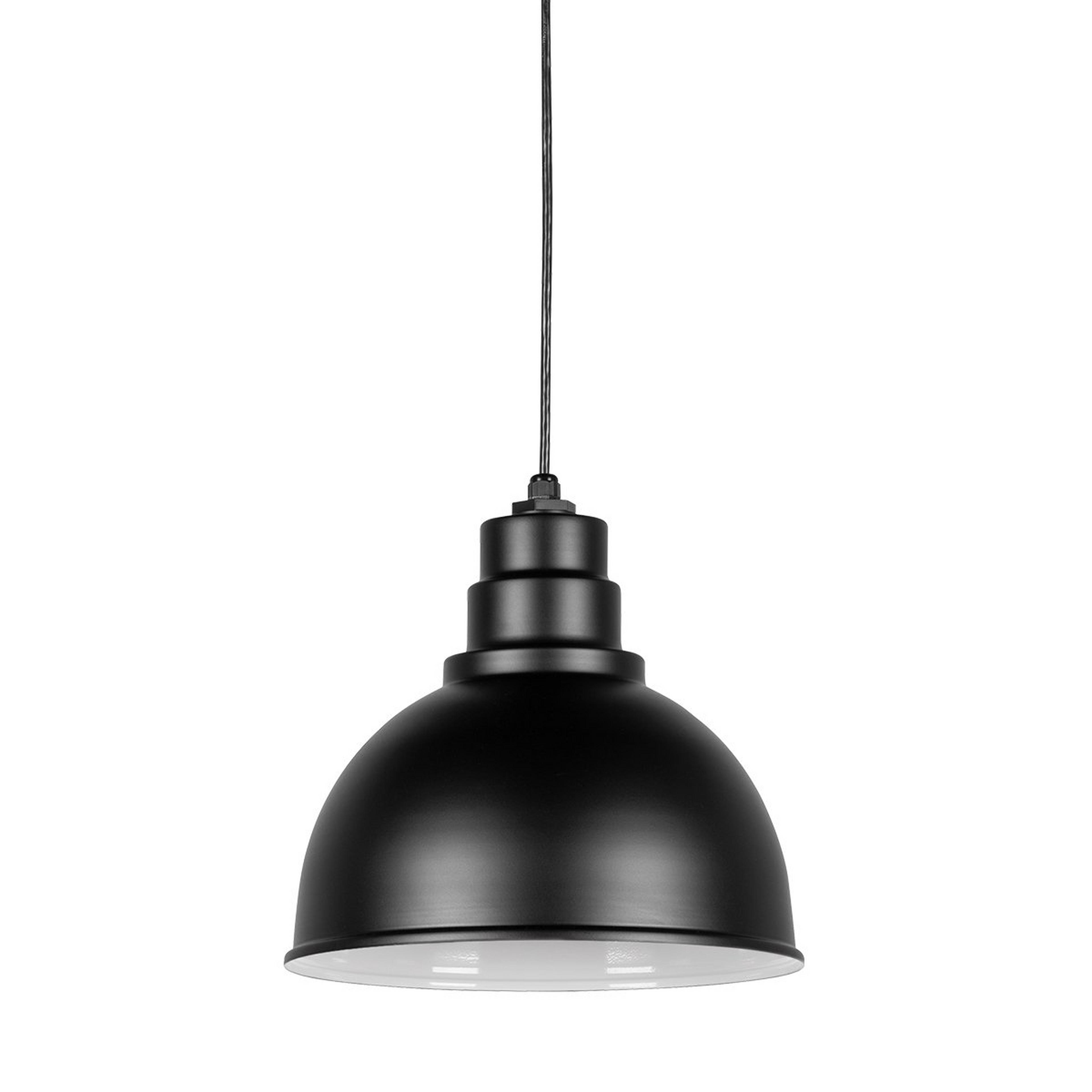A Drumlin Outdoor Pendant with Matte Black color