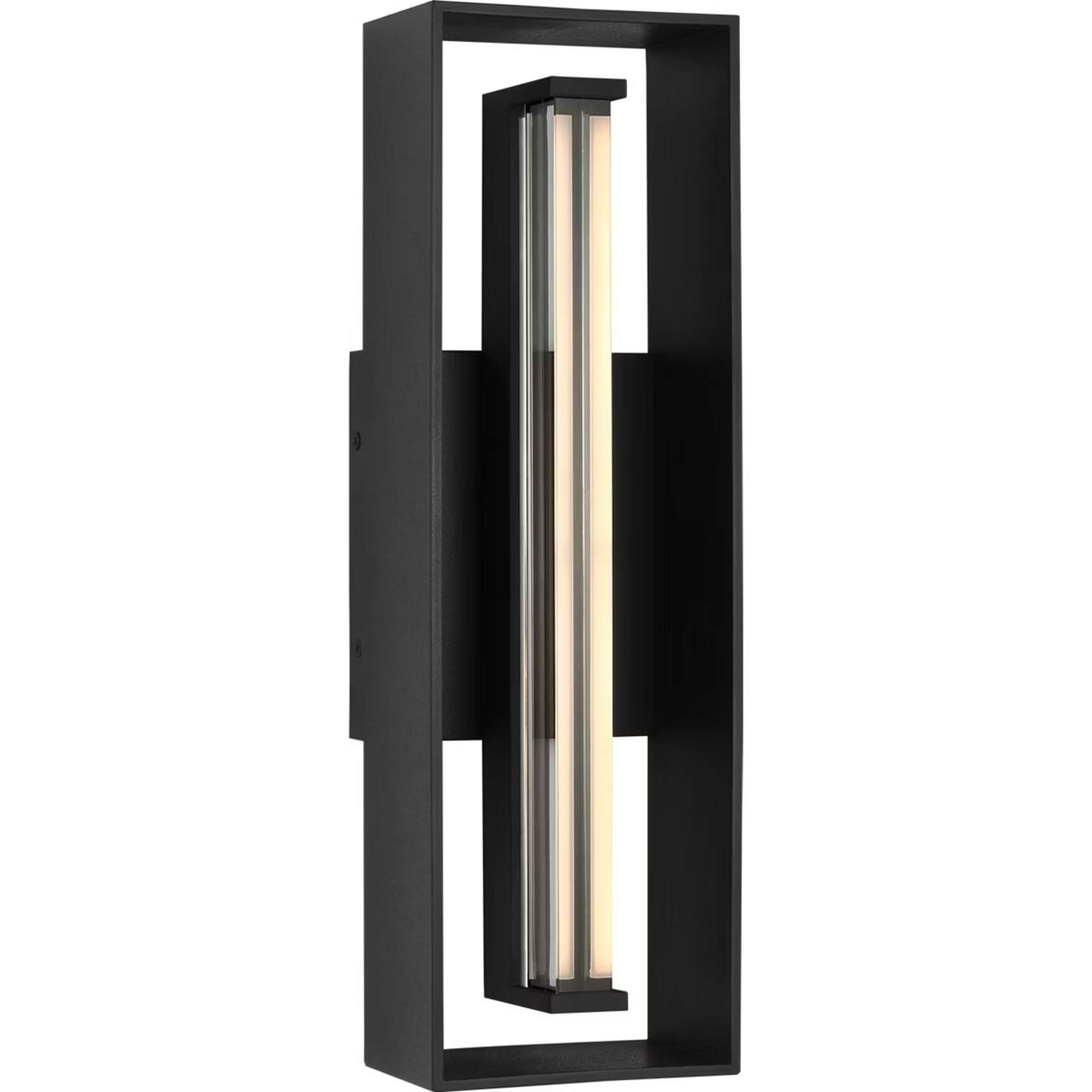 A Starshower LED Outdoor Sconce - 16" with Black / Clear / White color