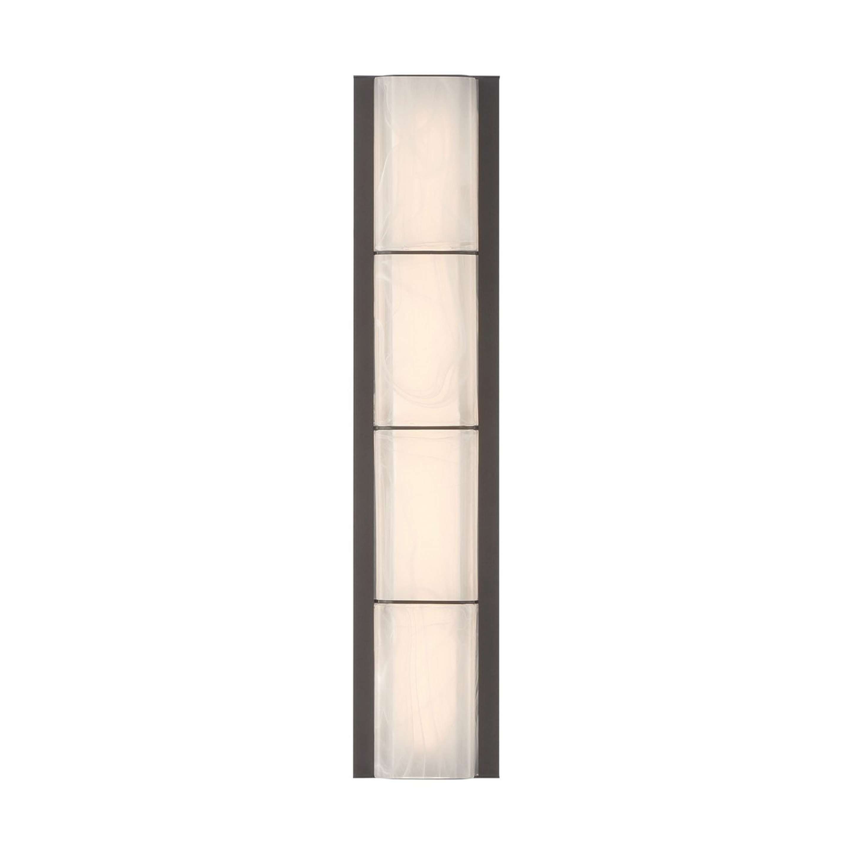 A Enki LED Outdoor Sconce with Bronze / Cloud Glass color