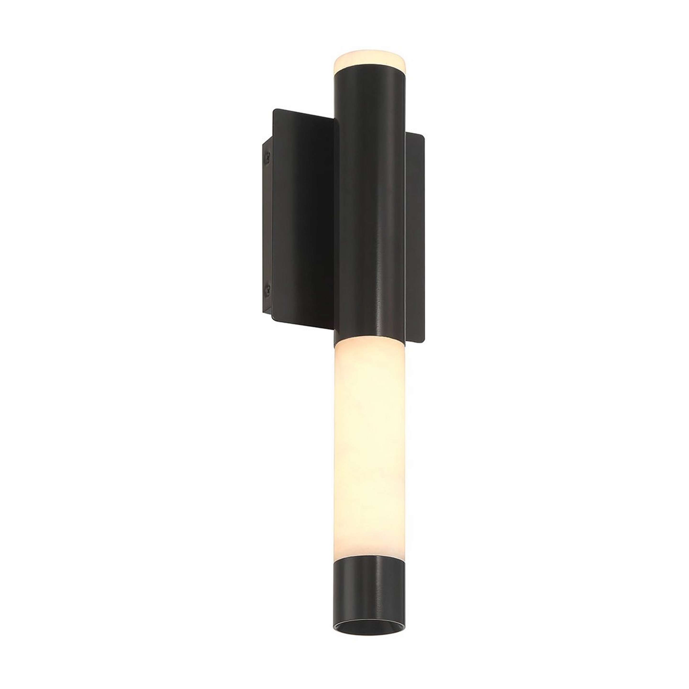 A Windsong LED Outdoor Sconce - Small with Black / Alabaster color