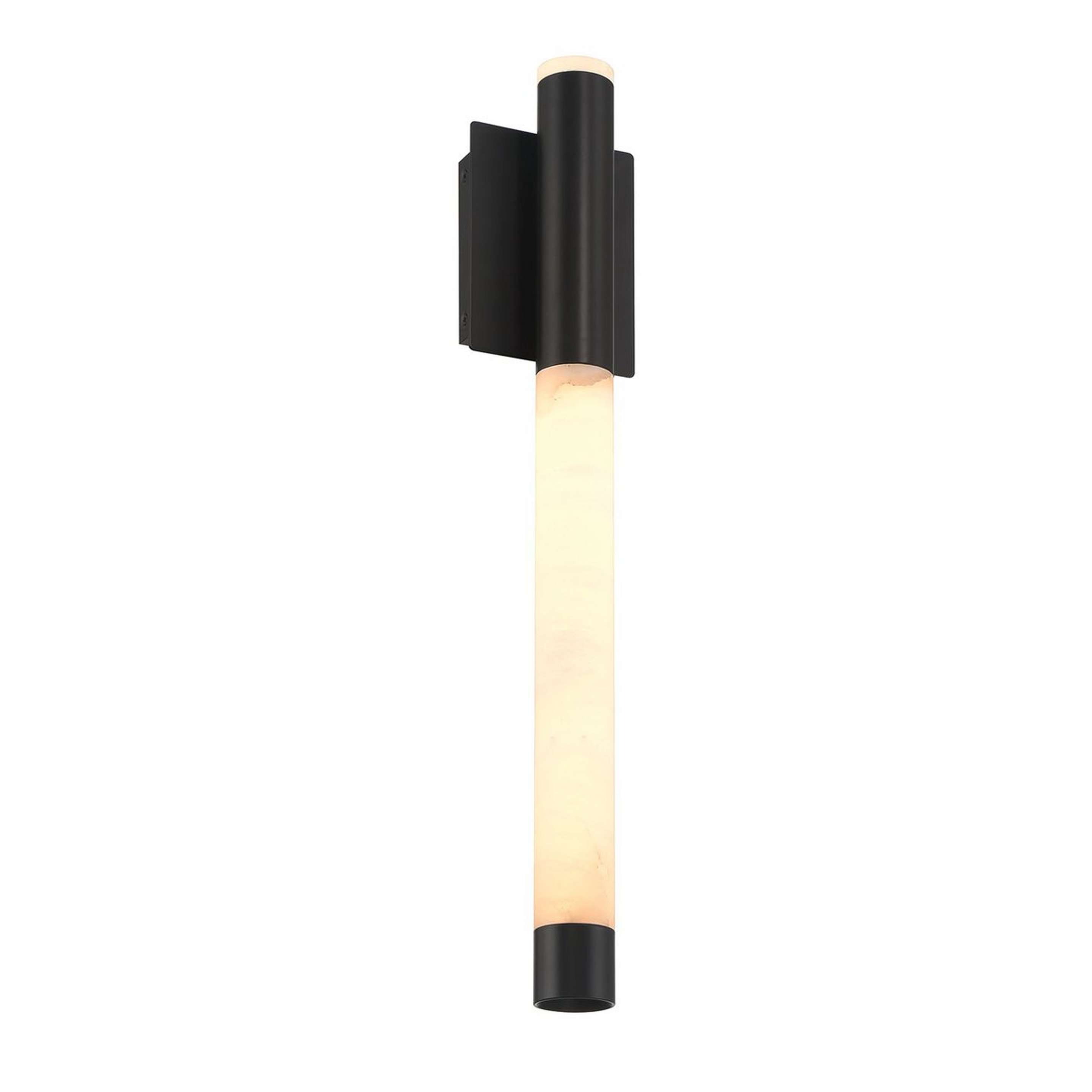 A Windsong LED Outdoor Sconce - Large with Black / Alabaster color