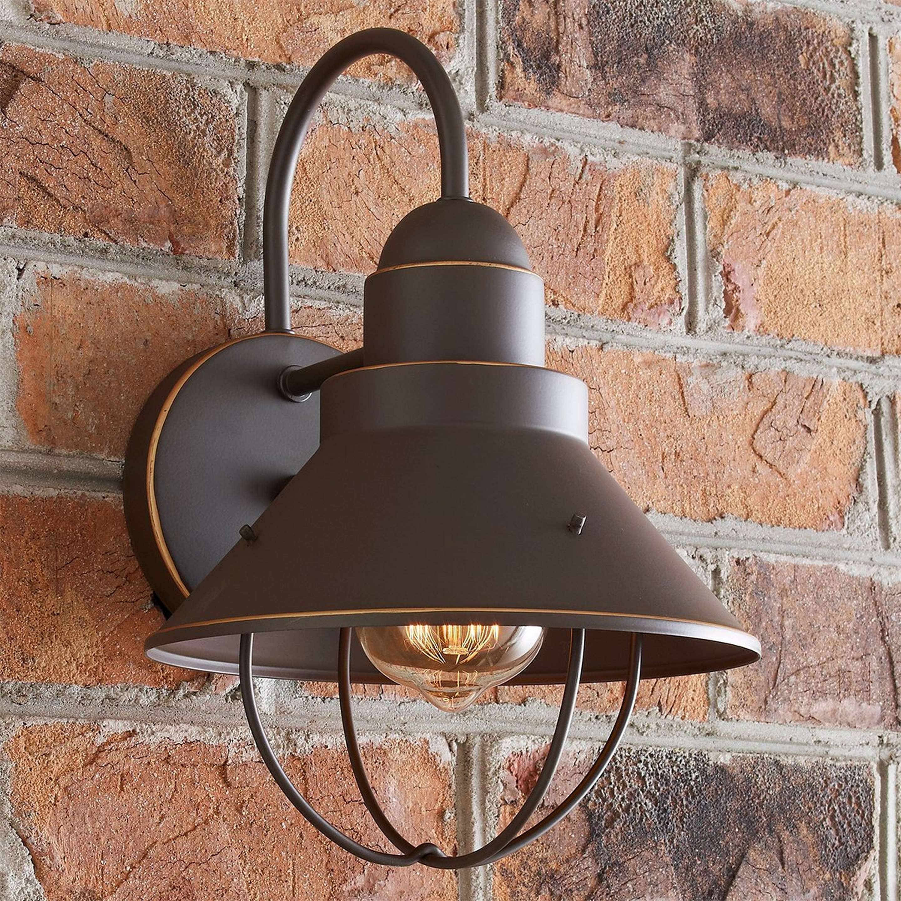 A Caboose Outdoor Sconce - Medium with Olde Bronze color