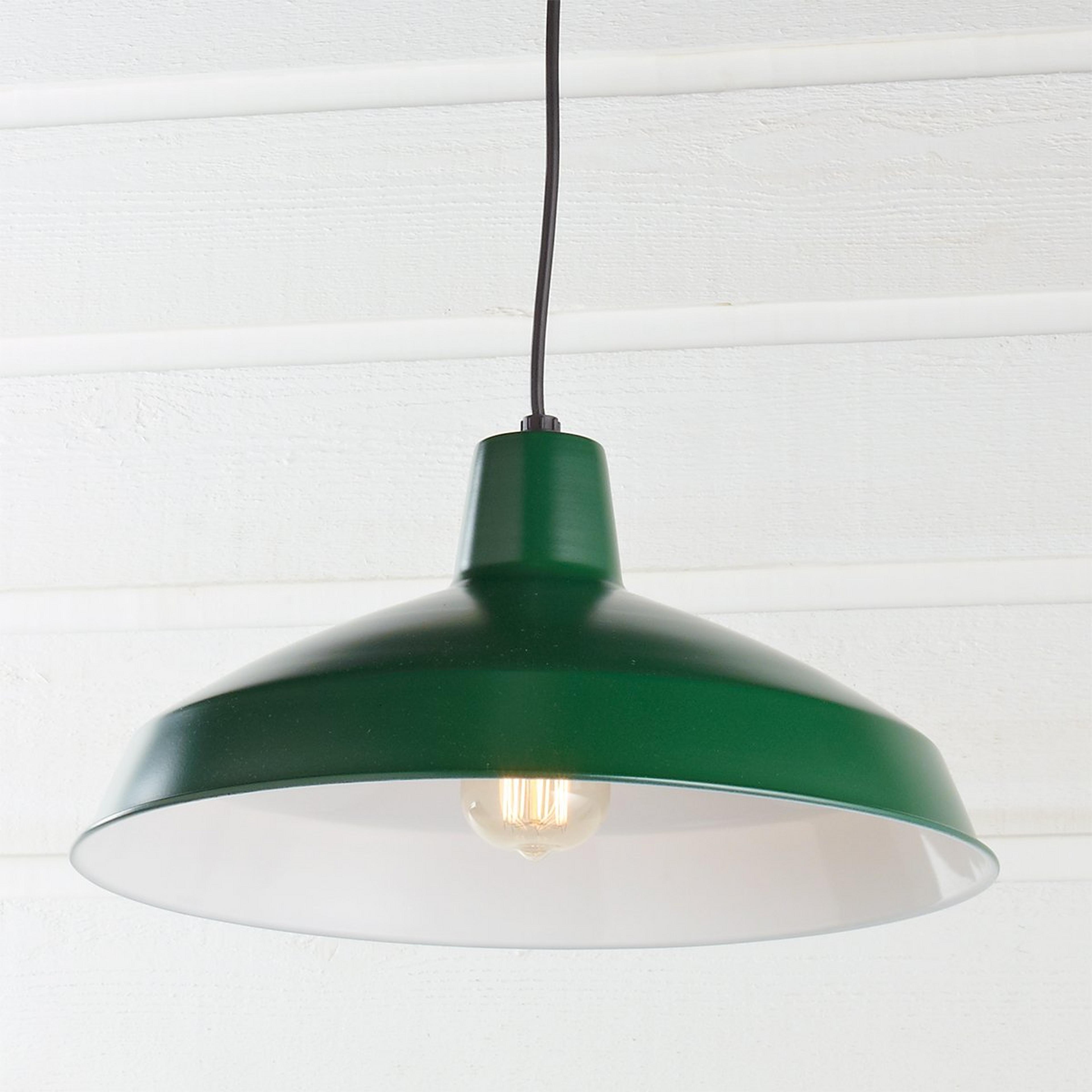 A Warehouse Loft Shade Pendant with Green / Black / White  color
