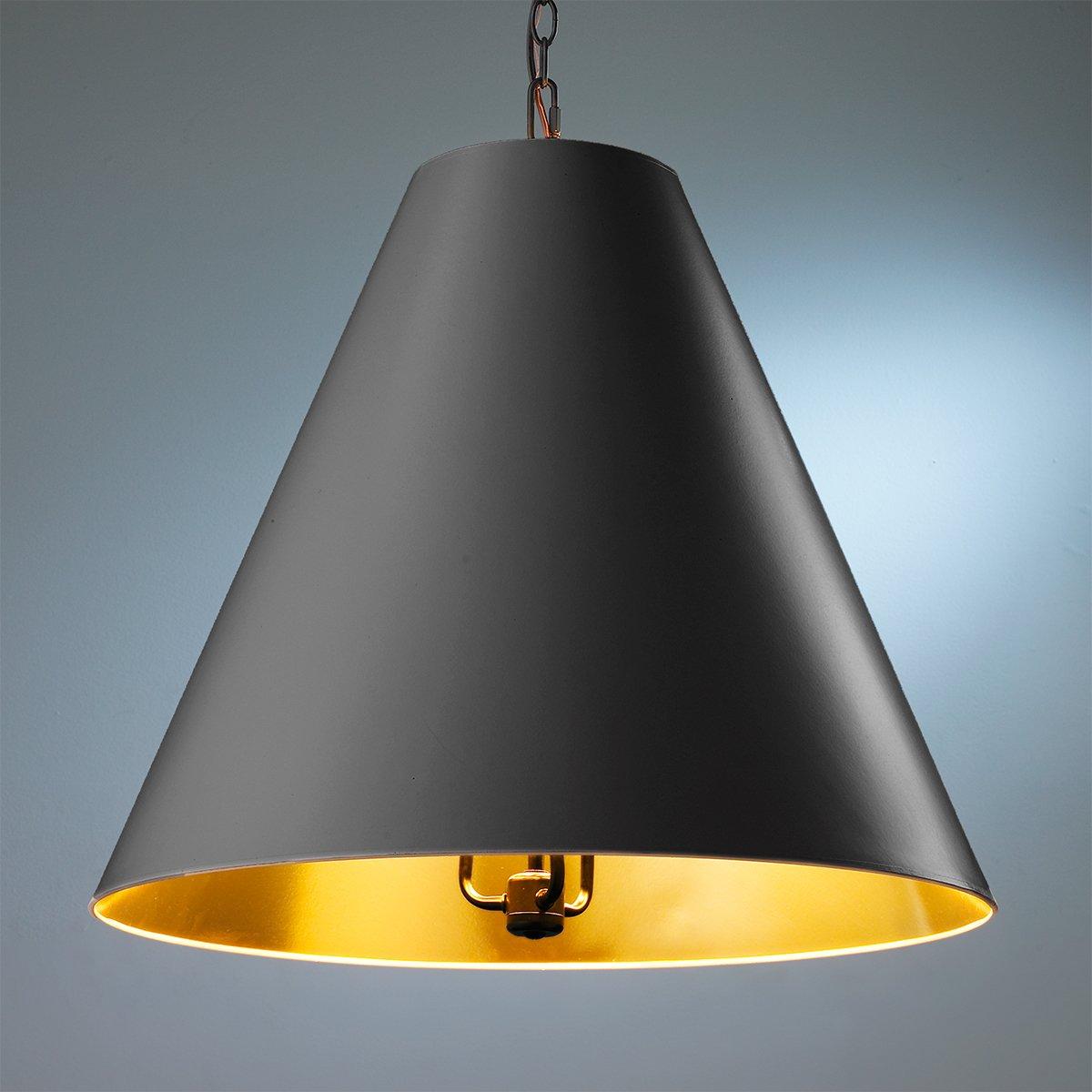 Aged Brass / White / Gold Oversized Cone Paper Shade Pendant