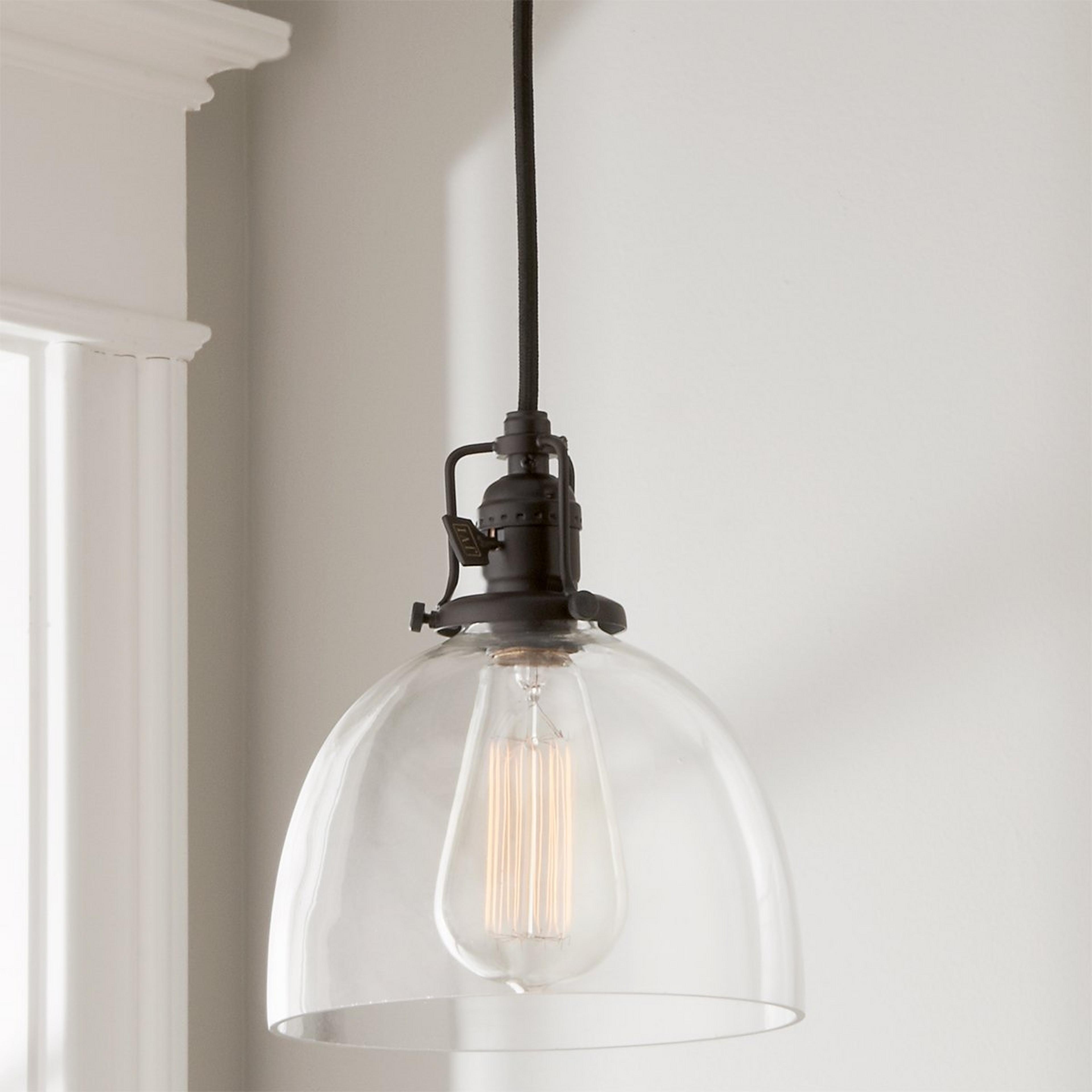 Clear Glass Dome Industrial Pendant
