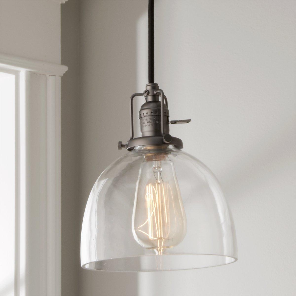 Clear Glass Dome Industrial Pendant