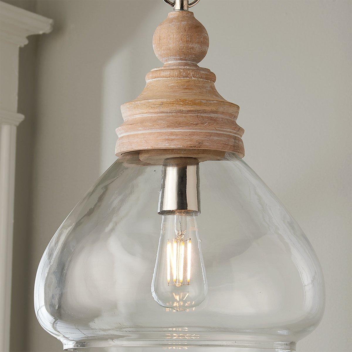 Wood glass online pendant light