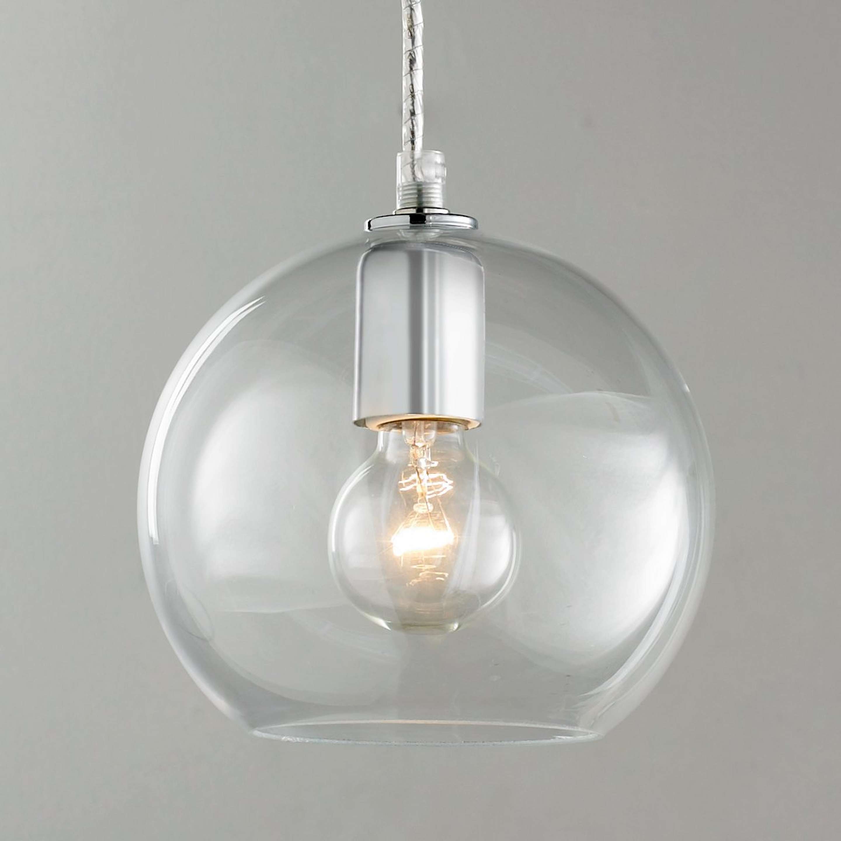 A Young House Love Bubble Glass Pendant with Chrome / Clear color